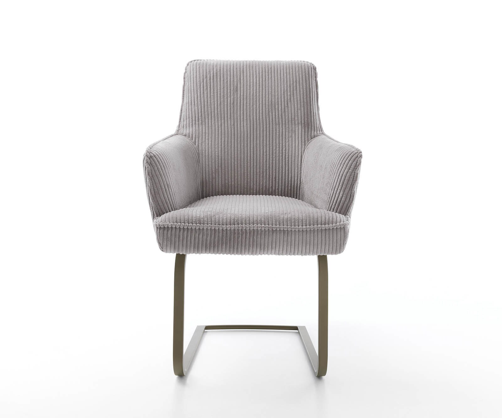 Люлеещ стол с подлакътници Корд Сребристо сив Конзолен крак плосък  Титан Покет пружина Heira-Flex 2