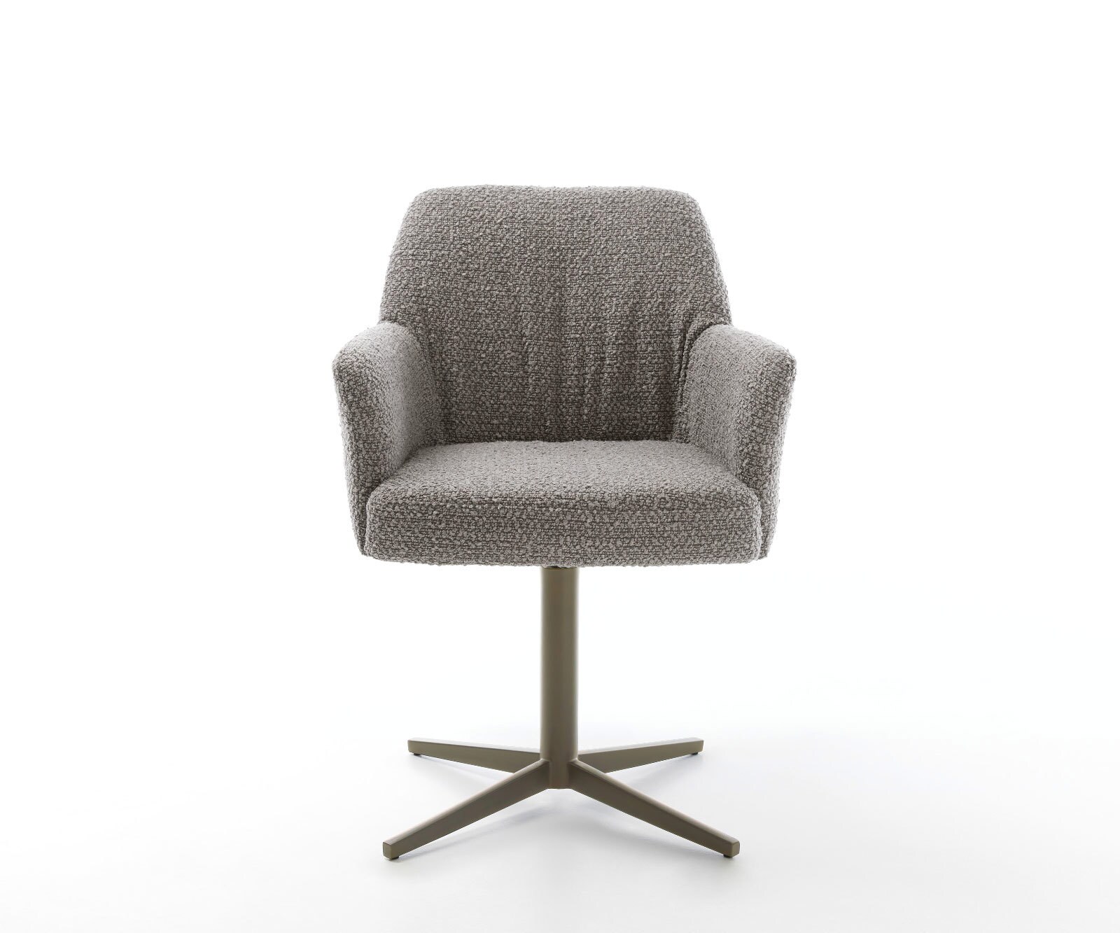 Врътящ се стол с подлакътници Букле СребристСив Офис основа  Titan 360° въртящ се Покет пружина Xana-Flex 2