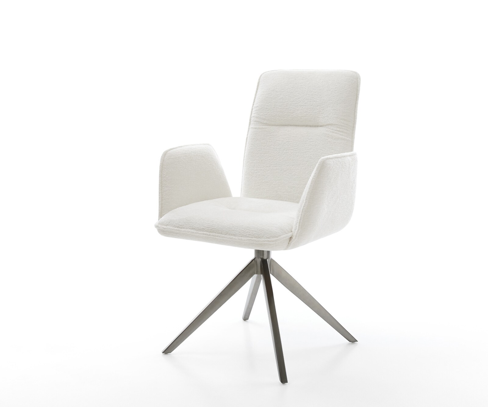 Въртящ се стол Vinja-Flex Bouclé Soft Beige Кръстосана рамка широка Графит Въртене на 360° Люлееща се функция 1