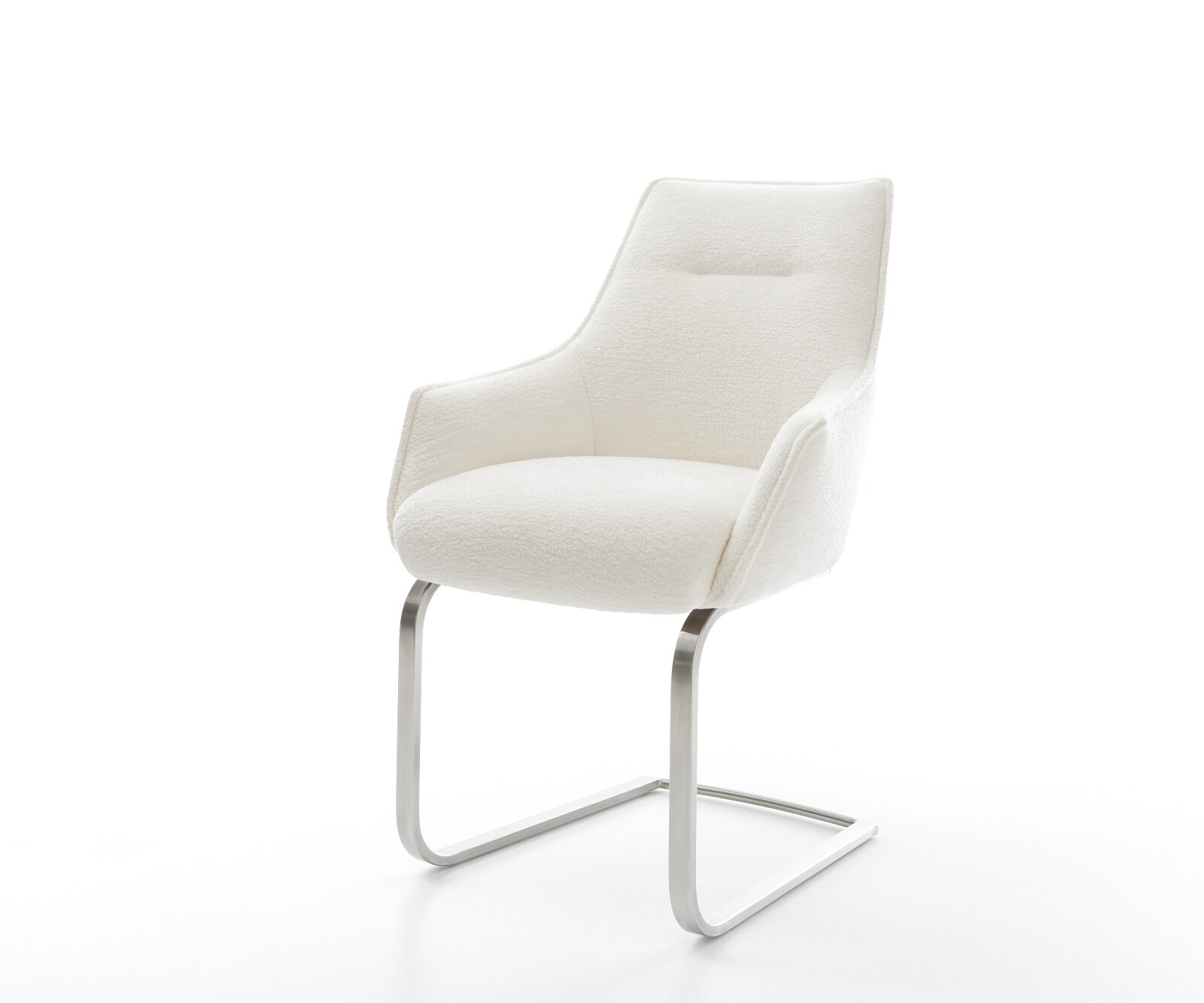 Стол с конзола Alja-Flex с подлакътници Bouclé Soft Beige Стол с конзола плосък Ядрото от джобни пружини от неръждаема стомана 1