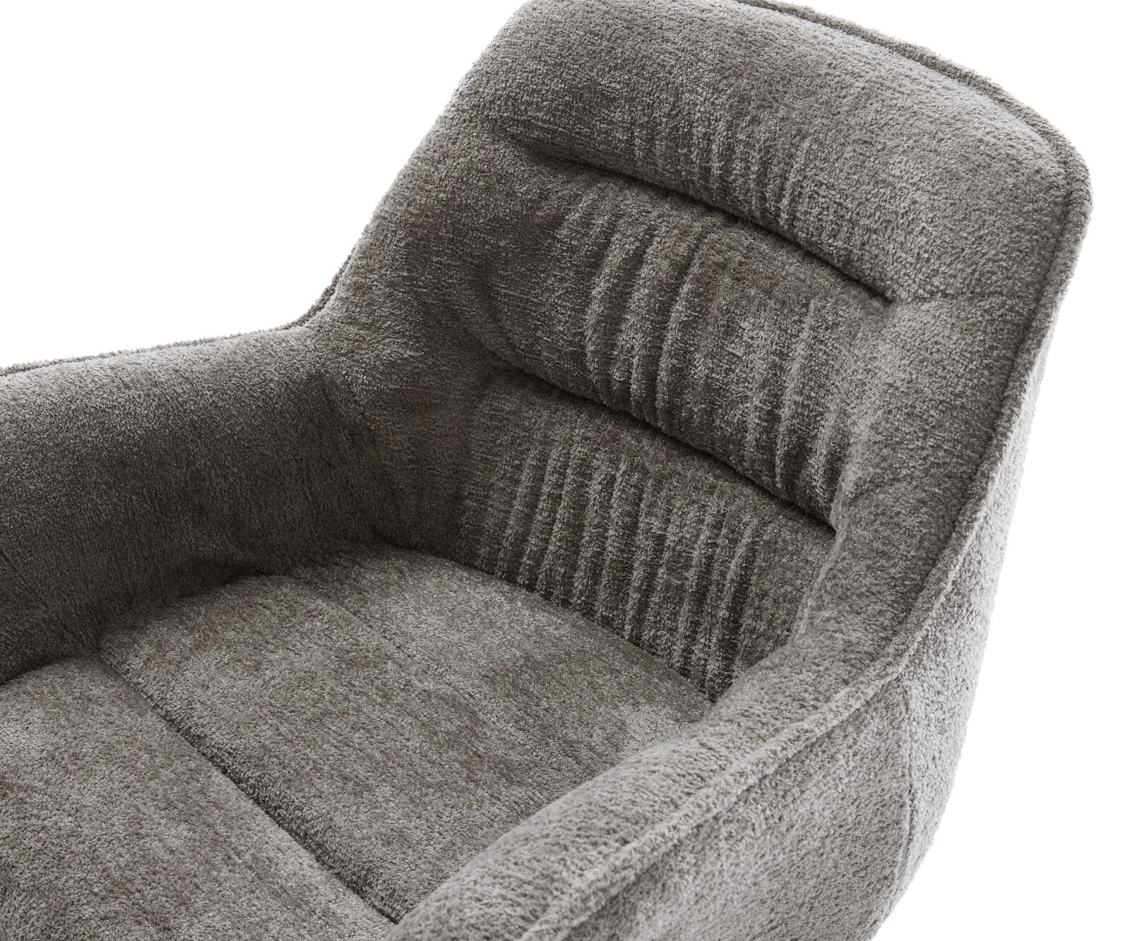 Трапезен стол Kaira-Flex Bouclé Soft Mud Кръстосана рамка конична черна 3