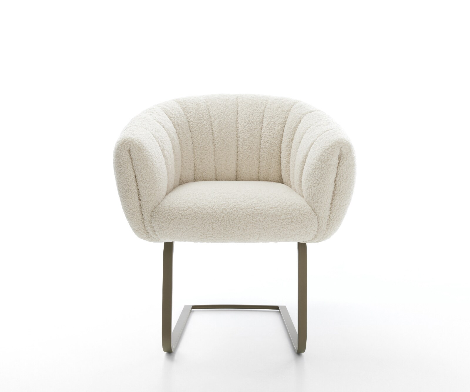 Конзолен стол Jada-Flex, teddy плат бежов стол, с конзола с плосък ефект покритие титаниев джоб пружинна сърцевина 1