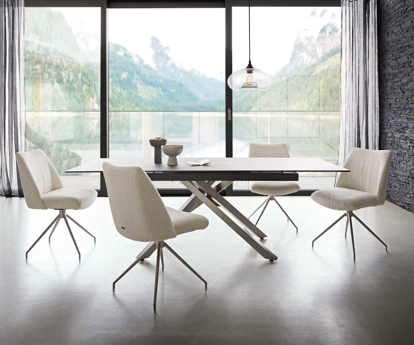 Врътящ се стол Букле Бял Конус крак кръгъл Неръждаема стомана 180° въртящ се Покет пружина Elso-Flex 5 Врътящ се стол Букле Бял Конус крак кръгъл Неръждаема стомана 180° въртящ се Покет пружина Elso-Flex 5