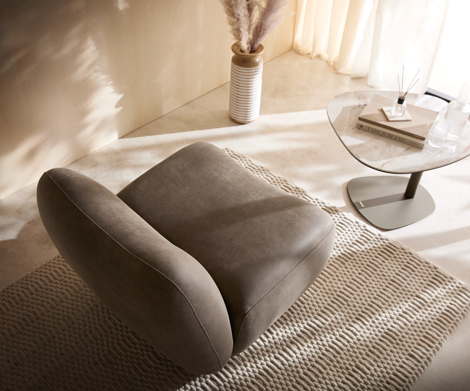 Стол за отдих Zena 75x85 cm Taupe Vintage 1