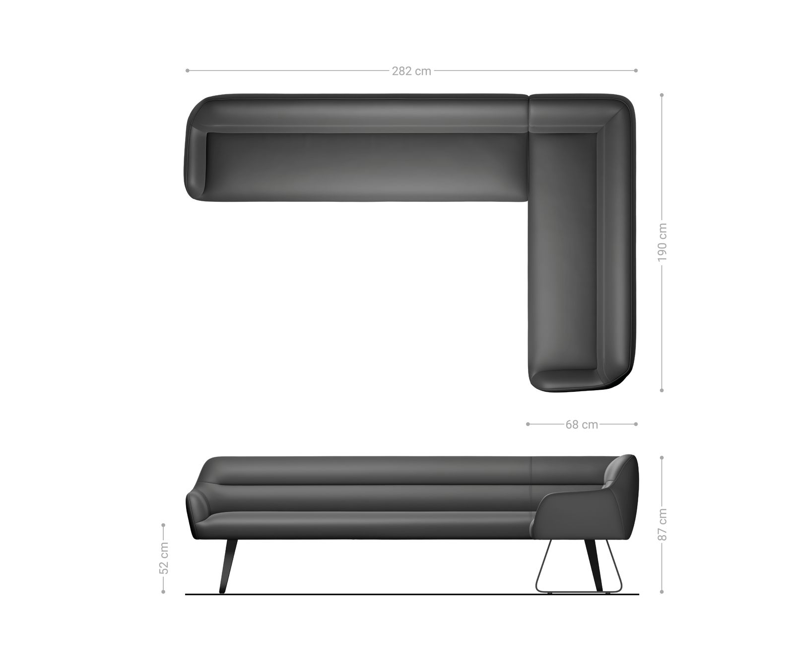 Трапезна пейка Taya-Flex 285x190 см, микрофибър, бежова, винтидж, плоска черна рамка, джобови пружини, лява страна 6
