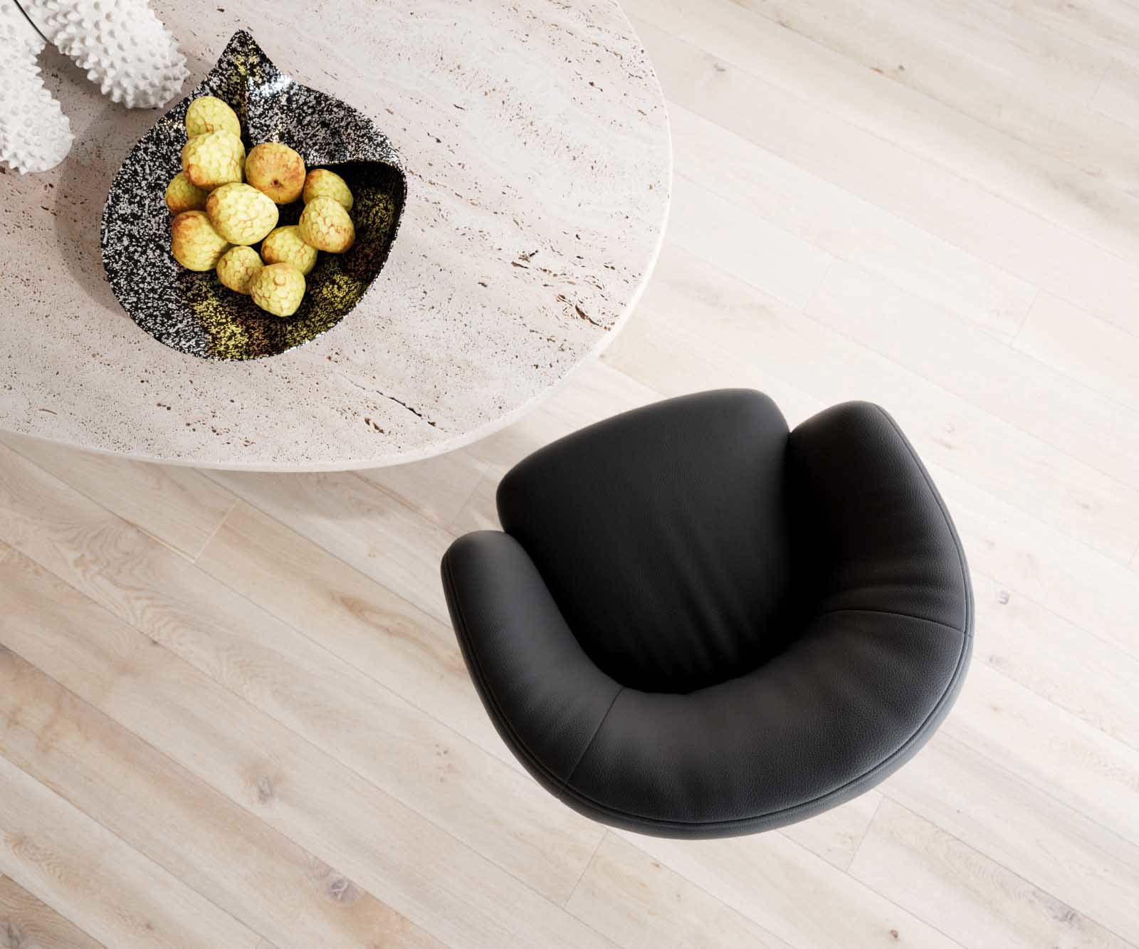 Врътящ се стол с подлакътници Естествена кожа Черен Конус крак плосък Черен 360° въртящ се Покет пружина Caja-Flex 3 Врътящ се стол с подлакътници Естествена кожа Черен Конус крак плосък Черен 360° въртящ се Покет пружина Caja-Flex 3