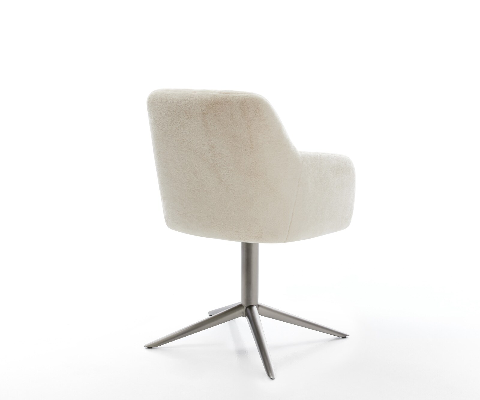 Въртящ се стол Greg-Flex плюшена кремаво-бяла основа графит 360° въртяща се люлееща се функция сърцевина от джобни пружини 4