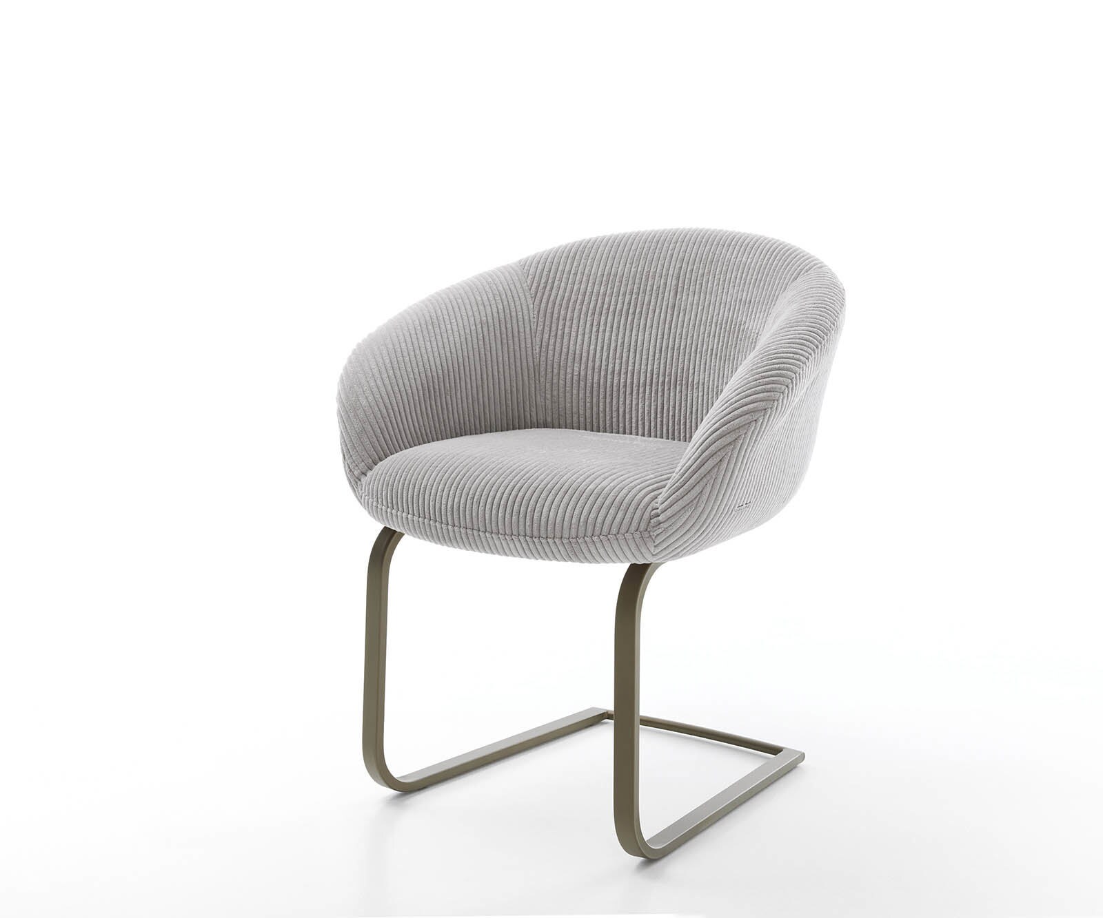 Люлеещ стол с подлакътници Корд Сребристо сив Конзолен крак плосък  Титан Покет пружина Vinka-Flex