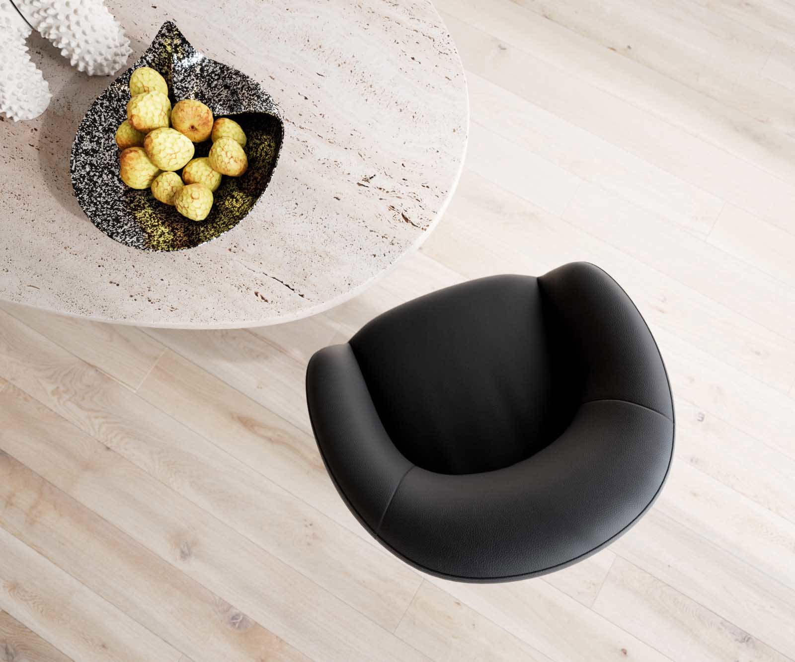 Врътящ се стол с подлакътници Естествена кожа Черен Конус крак плосък Черен 360° въртящ се Покет пружина Vinka-Flex 4 Врътящ се стол с подлакътници Естествена кожа Черен Конус крак плосък Черен 360° въртящ се Покет пружина Vinka-Flex 4