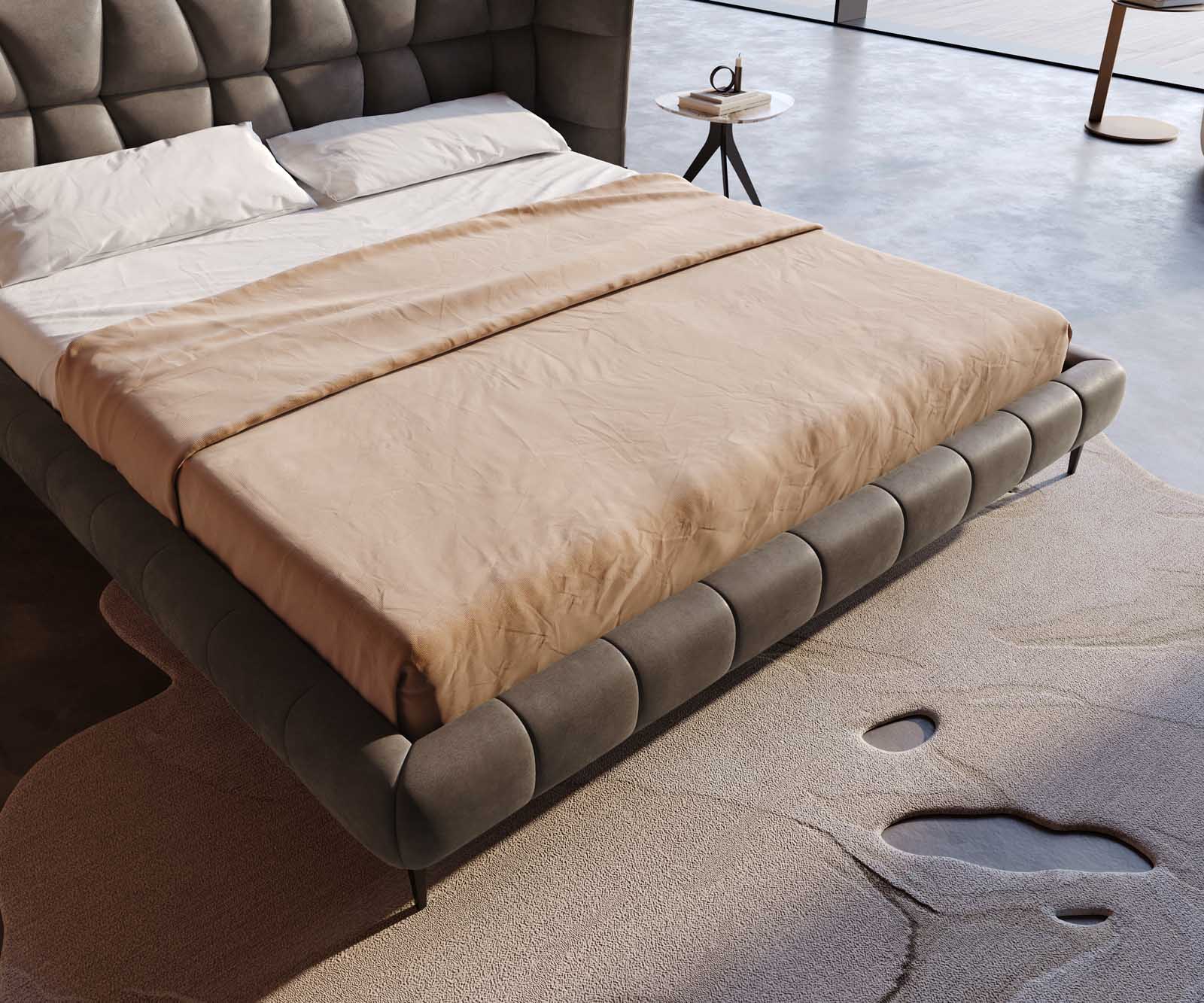 Тапицирана основа за легло Capujo 180x200 cm, микрофибър, цвят сив 5