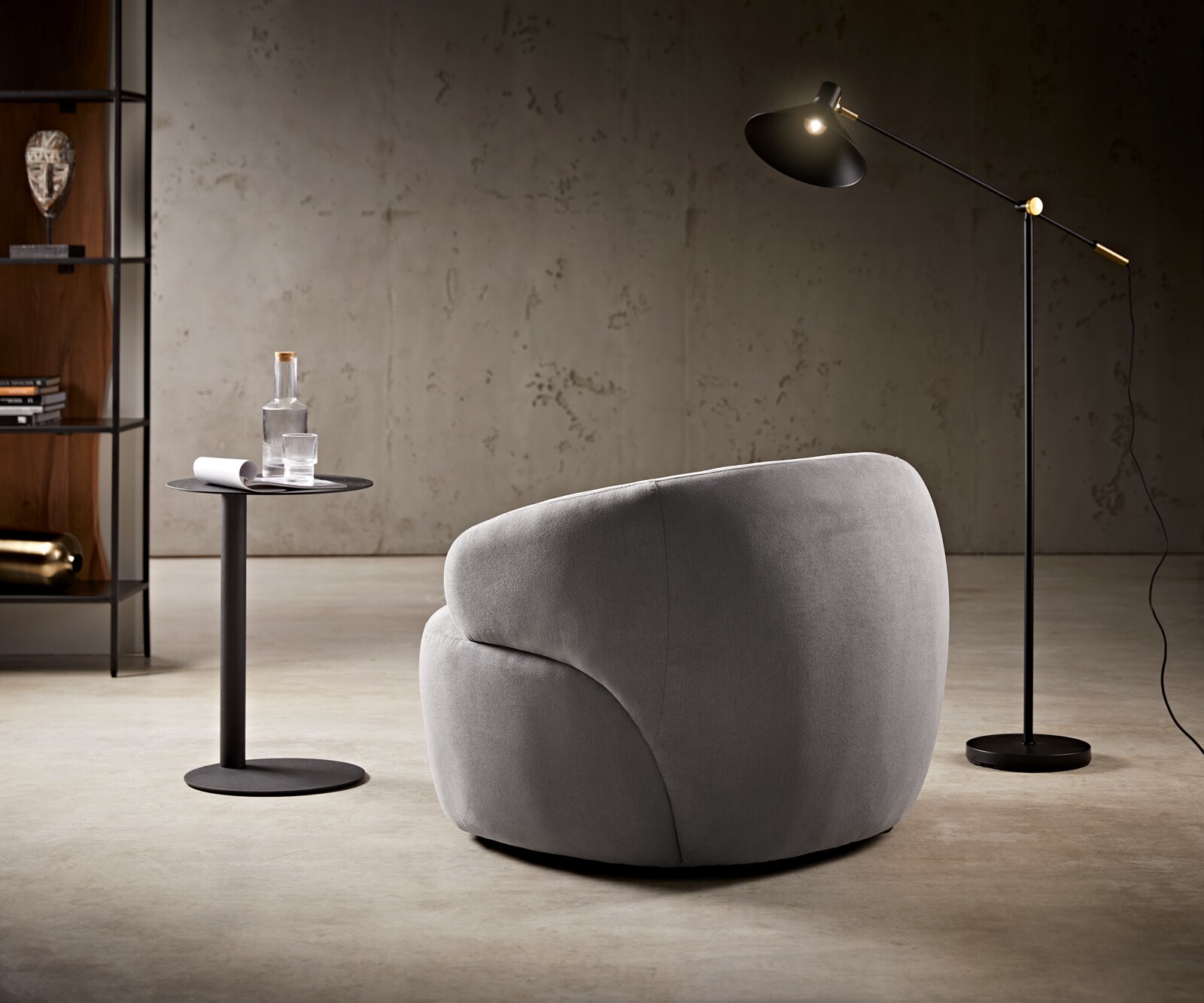 Кресло за отдих Nova 88x88 cm микрофибър сив 5