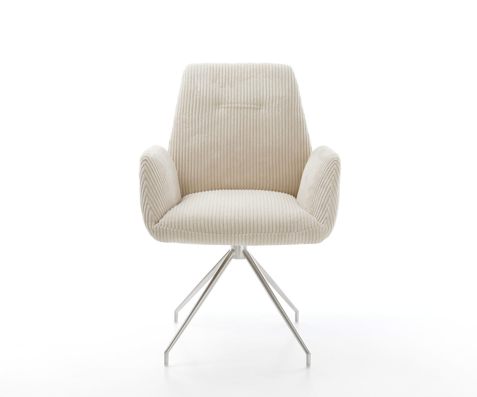 Врътящ се стол Корд Бежов Конус крак кръгъл Неръждаема стомана 180° въртящ се Zoa-Flex 1