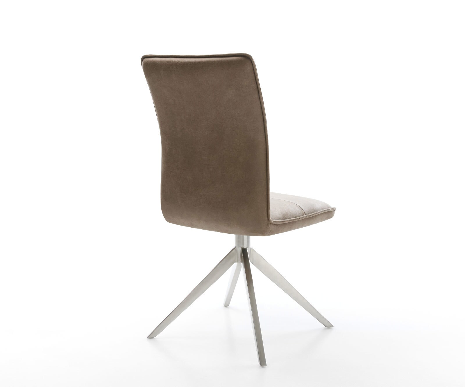 Въртящ се стол Maddy-Flex от микрофибър сив винтидж Кръстосана рамка от широка неръждаема стомана Въртене на 360° Люлееща се функция 4