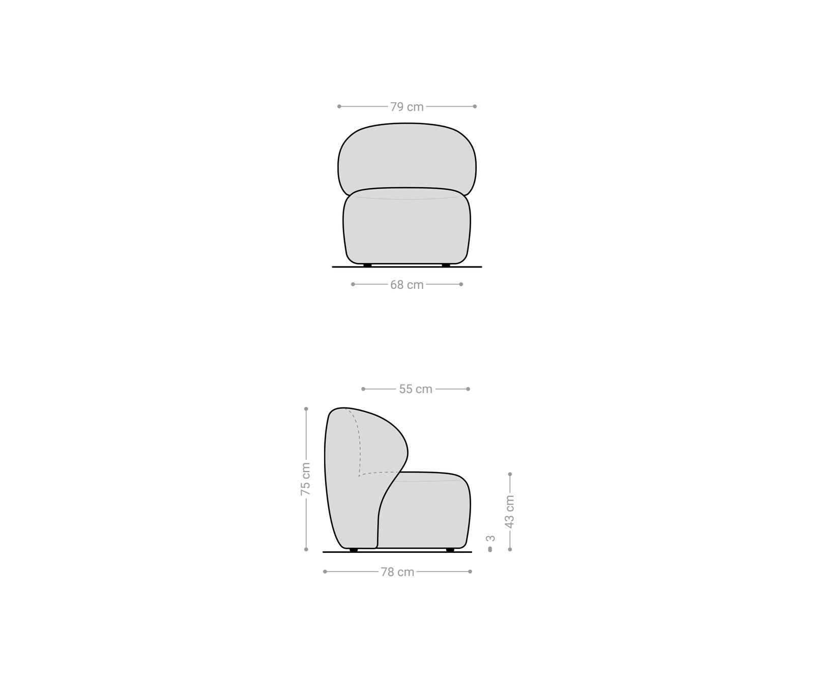 Стол за отдих Pulo 80x80 cm микрофибър антрацит реколта 6