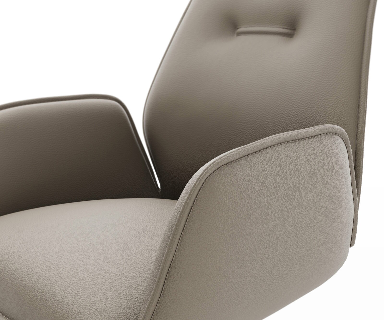 Врътящ се стол Естествена кожа Сиво-Кафяв Конус крак плосък Неръждаема стомана 360° въртящ се Zoa-Flex 4