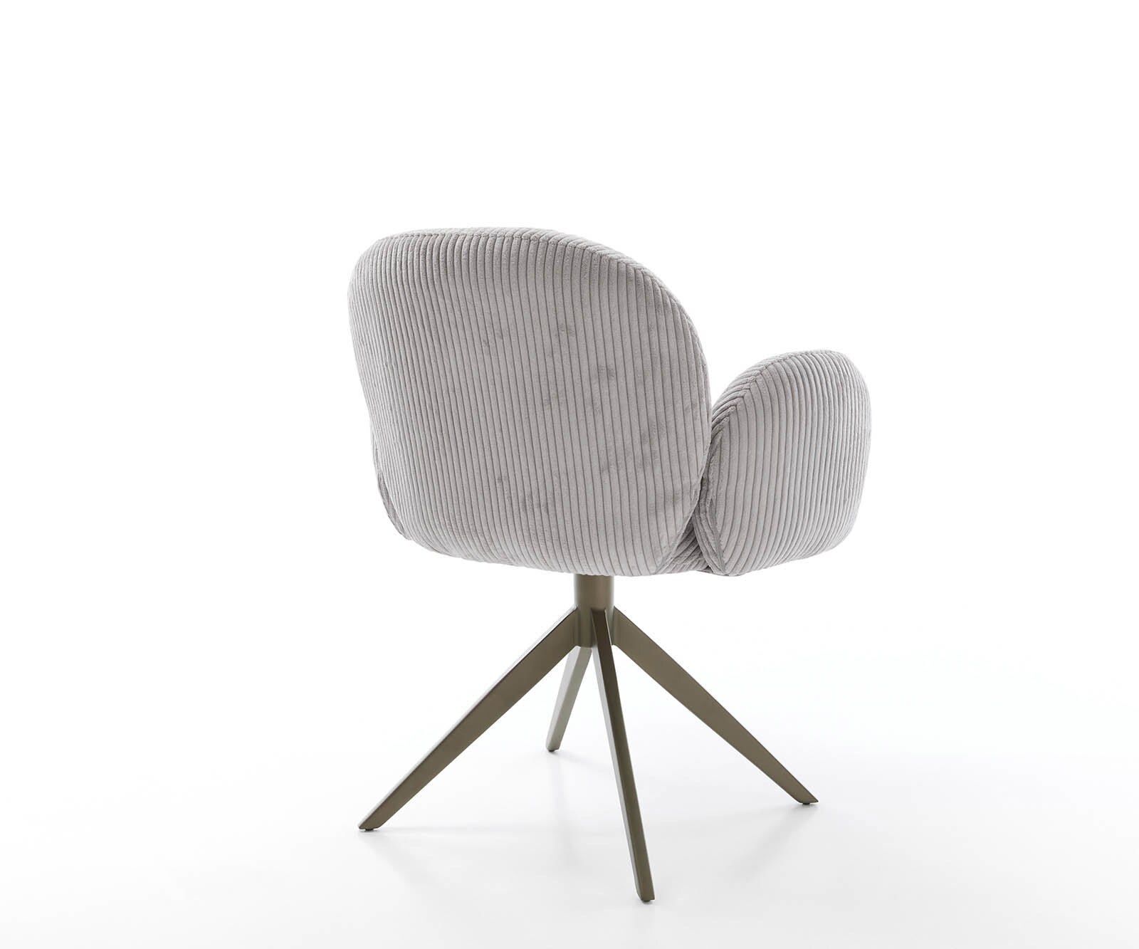 Врътящ се стол с подлакътници Корд СребристСив Конус крак плосък  Titan 360° въртящ се Покет пружина Nube-Flex 5