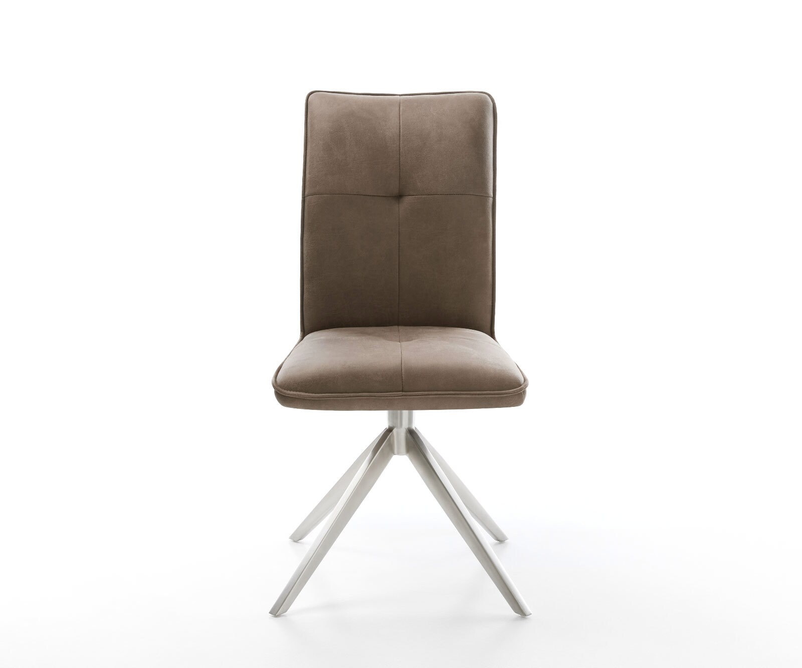 Въртящ се стол Maddy-Flex от микрофибър сив винтидж Кръстосана рамка от широка неръждаема стомана Въртене на 360° Люлееща се функция 1