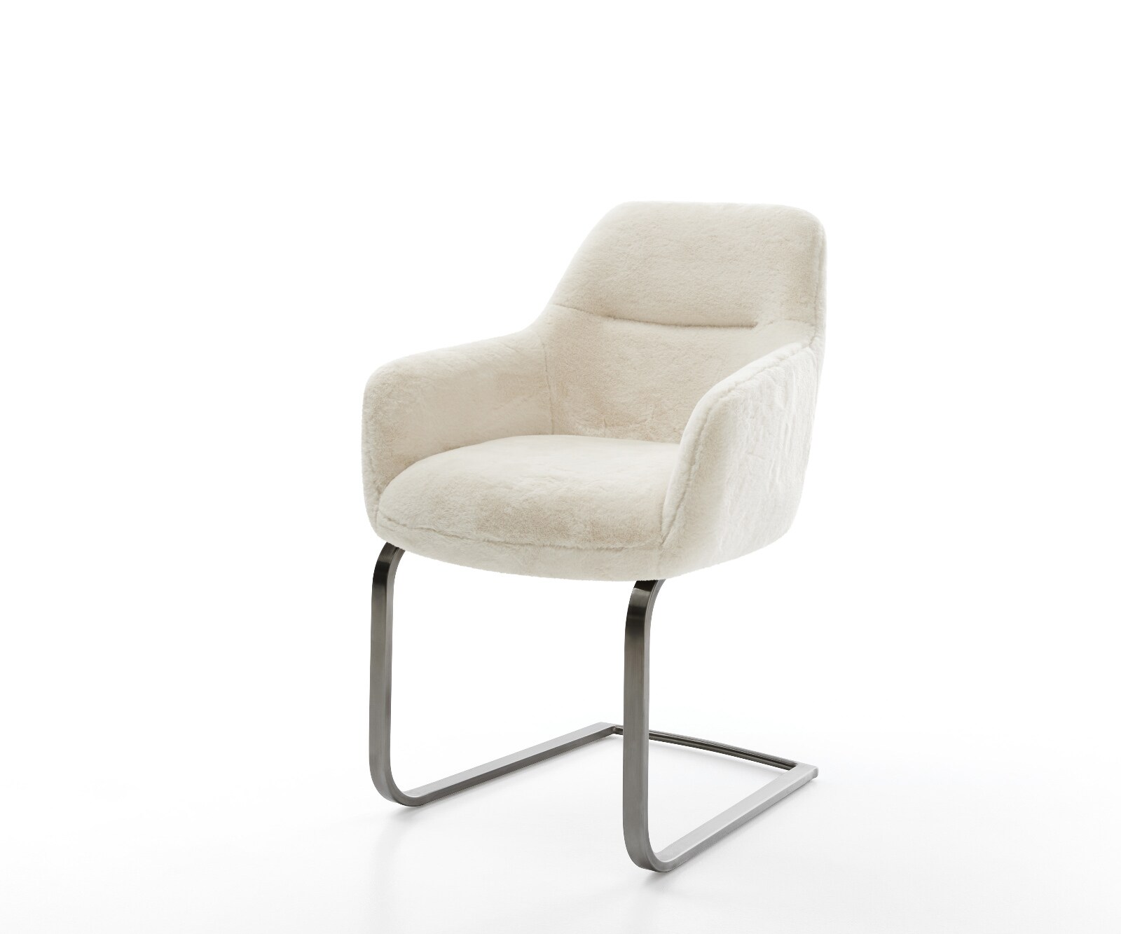 Стол с конзола Pejo-Flex плюшен кремаво-бял Стол с конзола плосък графит с джобни пружини 1