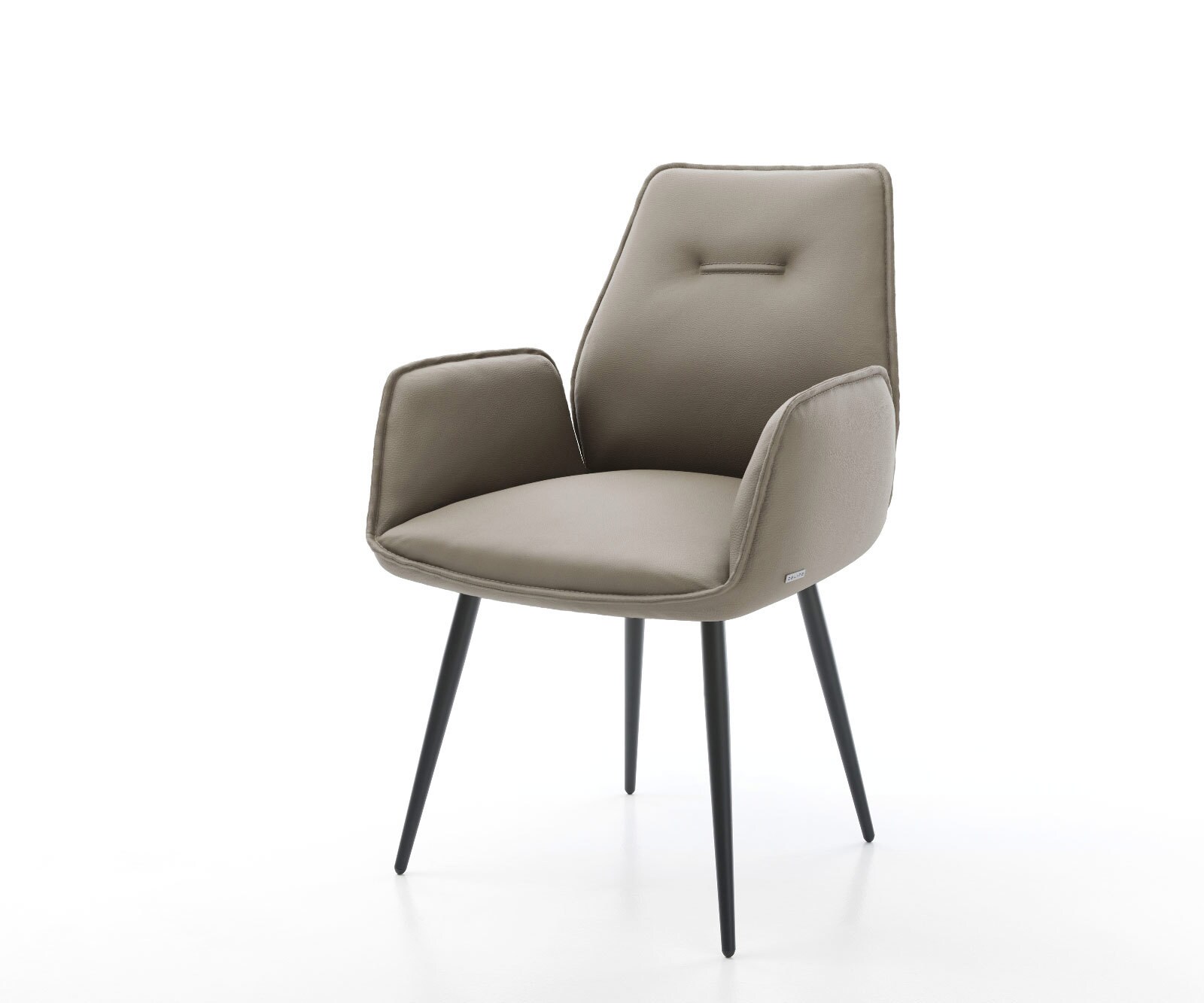 Стол Естествена кожа Кафяв 4-крака Прави Черни Zoa-Flex 1