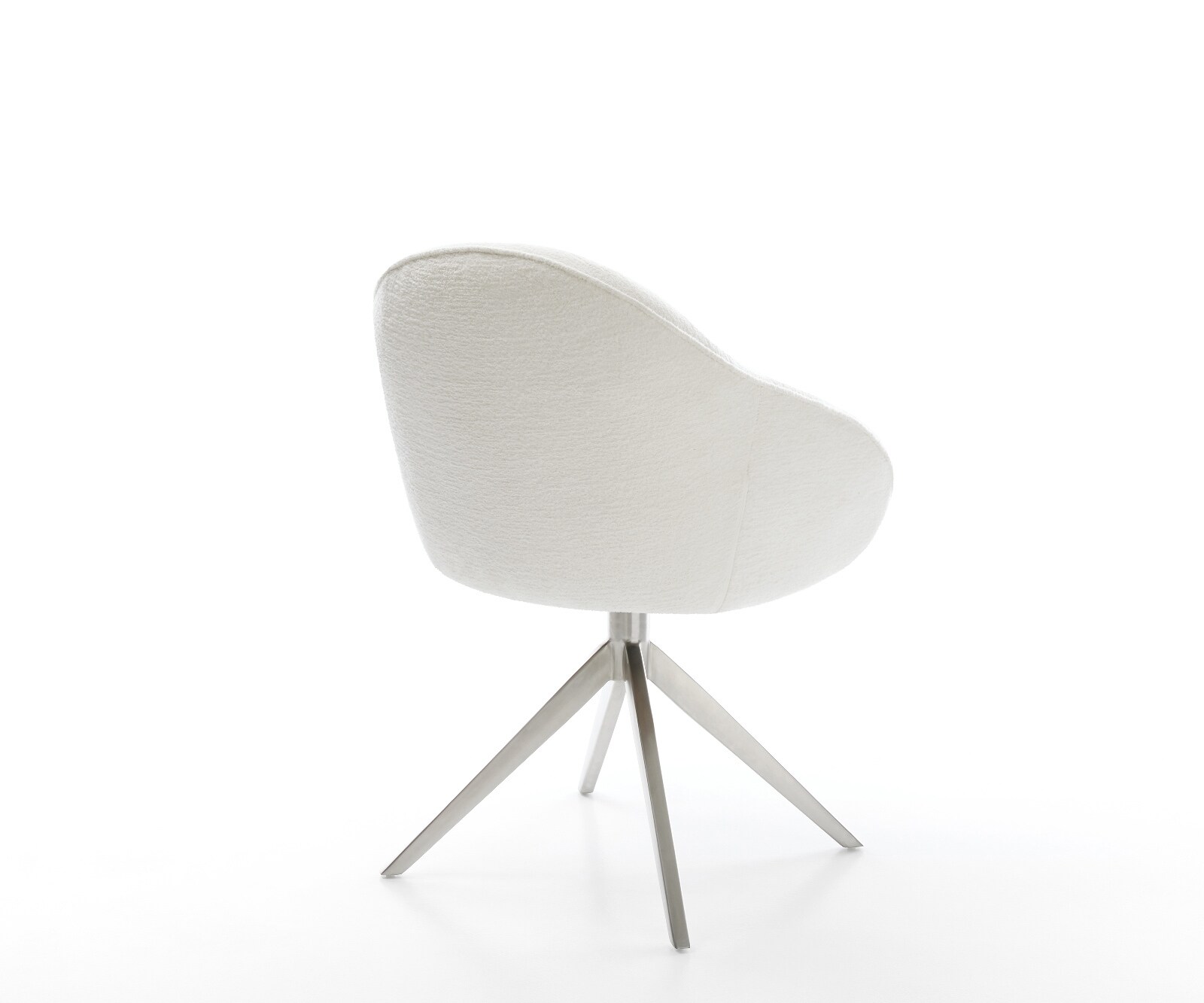 Въртящ се стол Gaio-Flex Bouclé Soft Beige Кръстосана рамка широка Неръждаема стомана Въртене на 360° Люлееща се функция 5