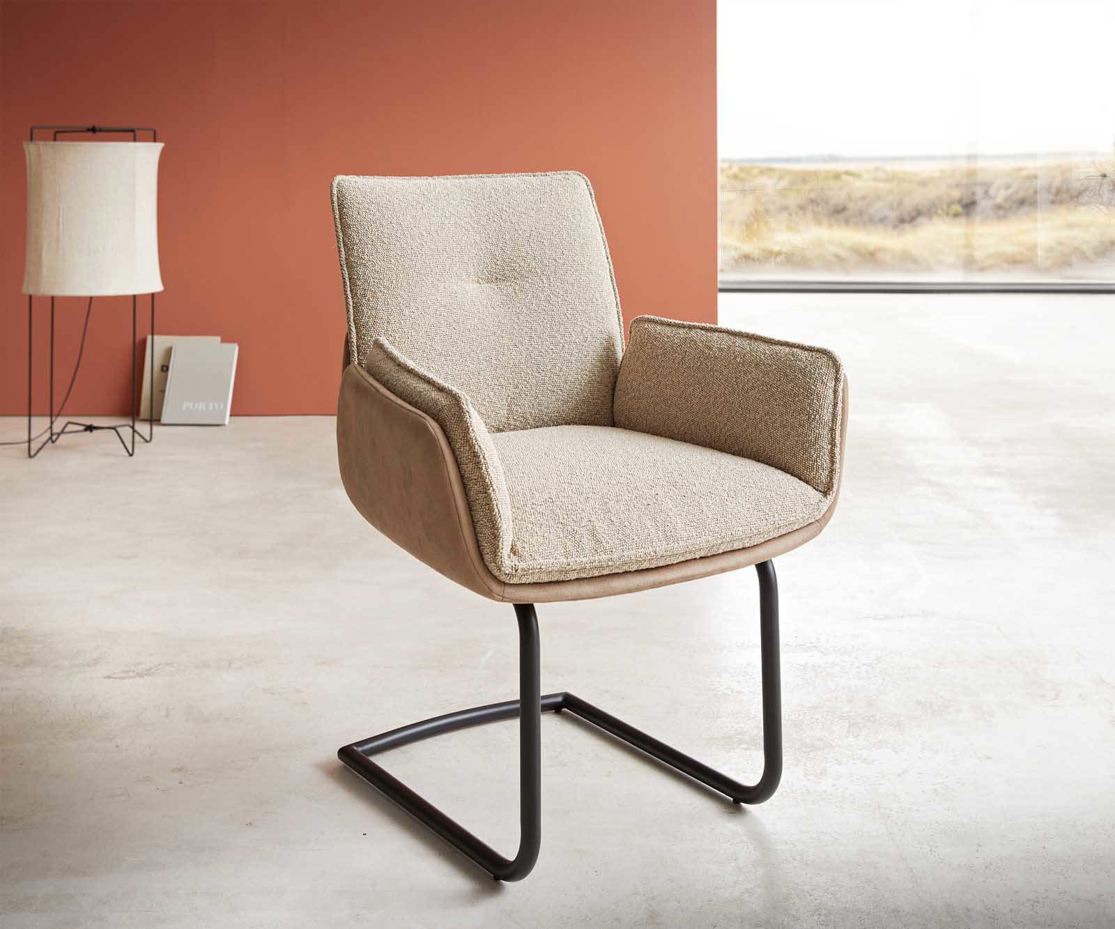 Конзолен стол Nela-Flex материал микс плоска рамка кръгъл черен Конзолен стол Nela-Flex материал микс плоска рамка кръгъл черен