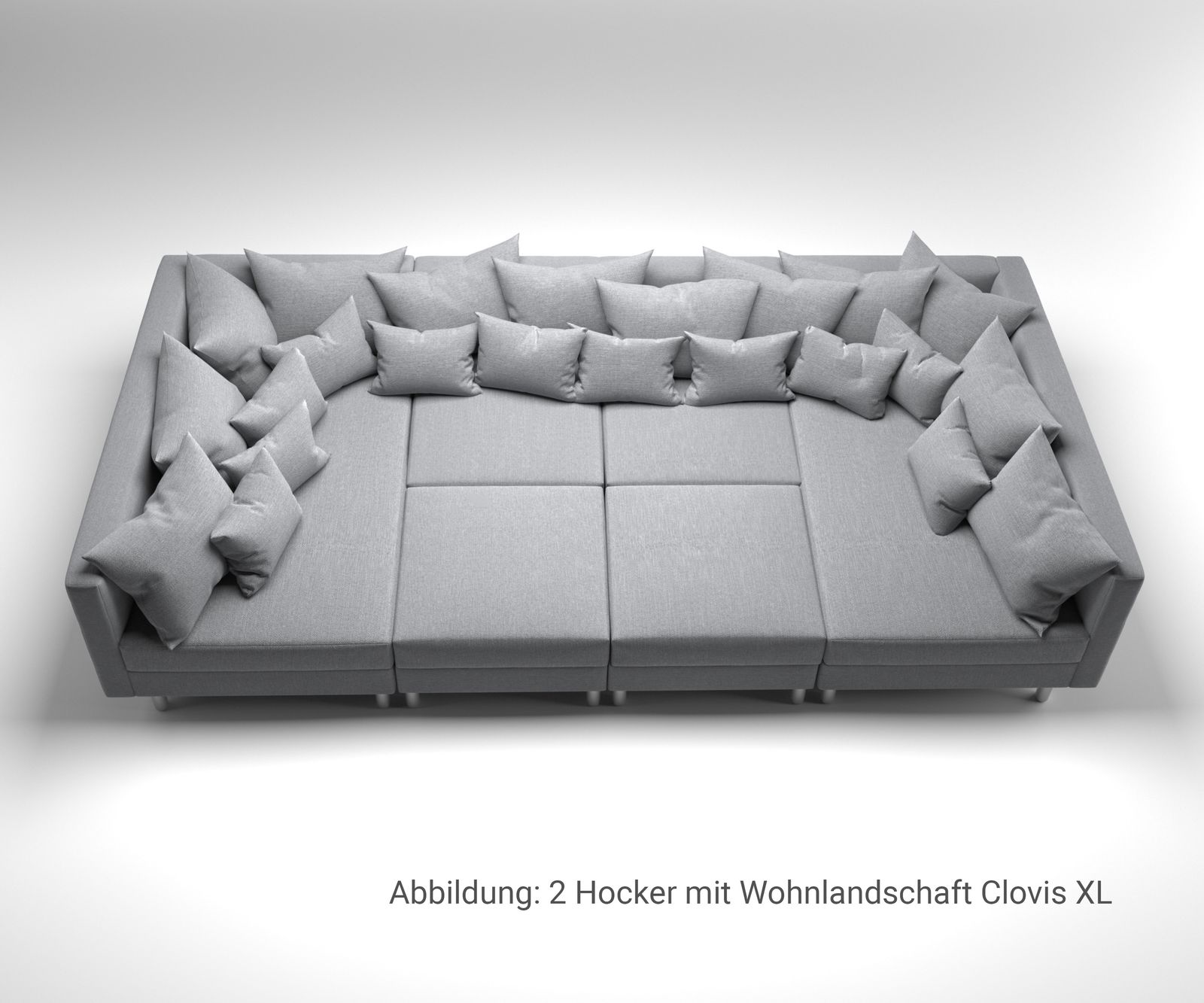 Табуретка Сив B98 x T83 Сив Модулен  Clovis 8