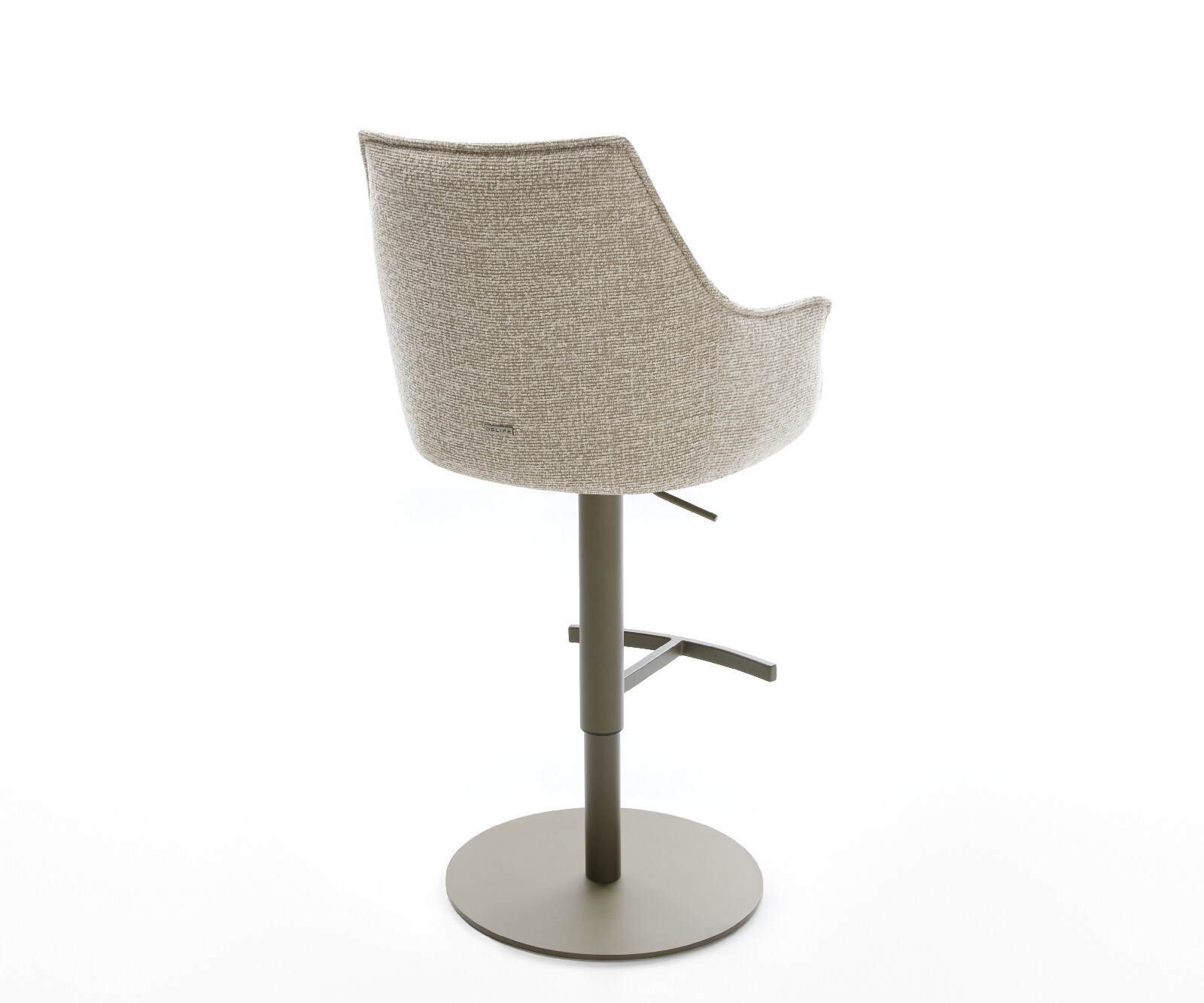 Бар стол Alja-Flex плат в мек бежов цвят, въртяща се основа, регулируема по височина метална, сърцевина от джобни пружини с титанов цвят 4