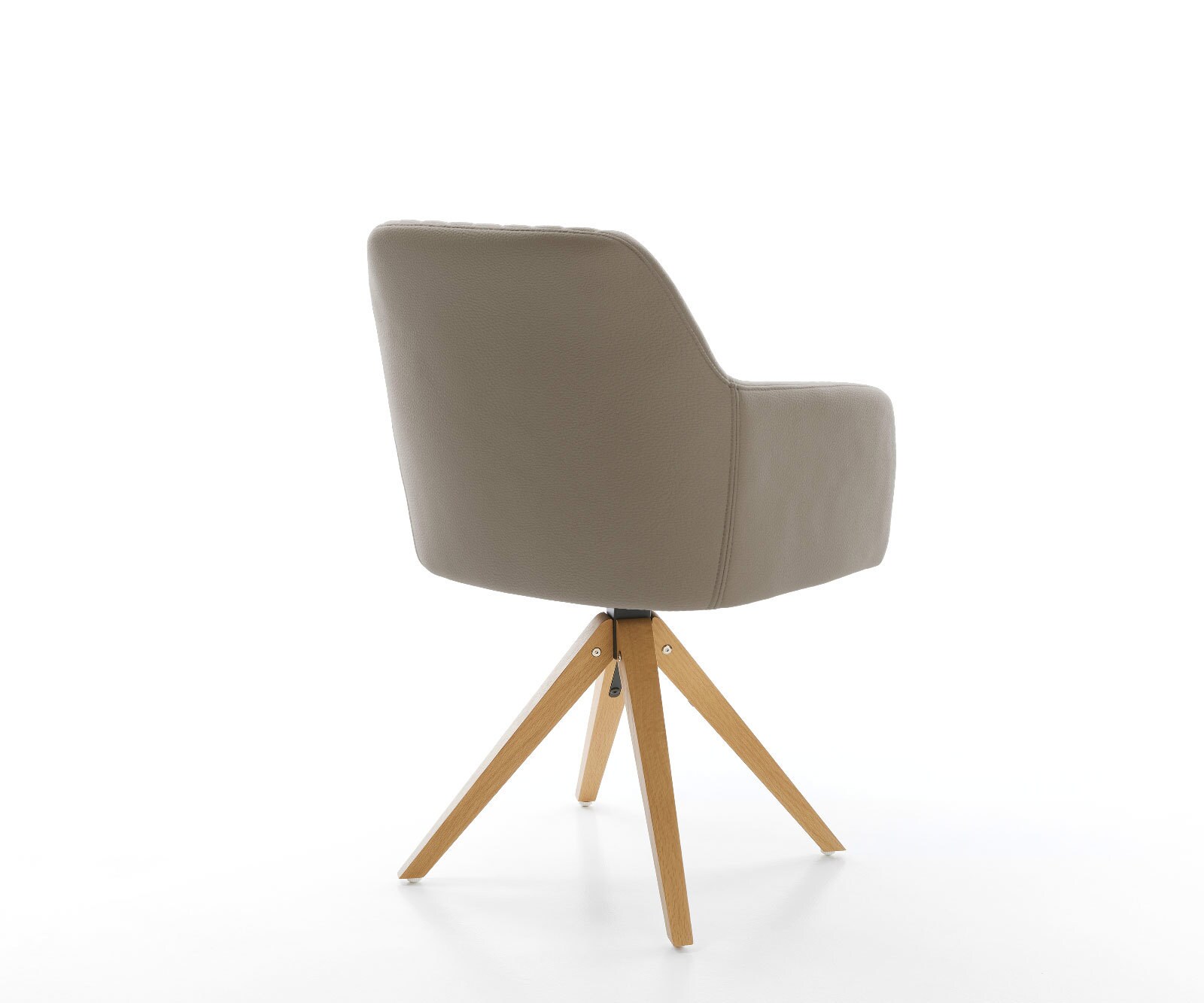 Врътящ се стол Естествена кожа Сиво-Кафяв Дървена рамка  180° въртящ се Greg-Flex 5