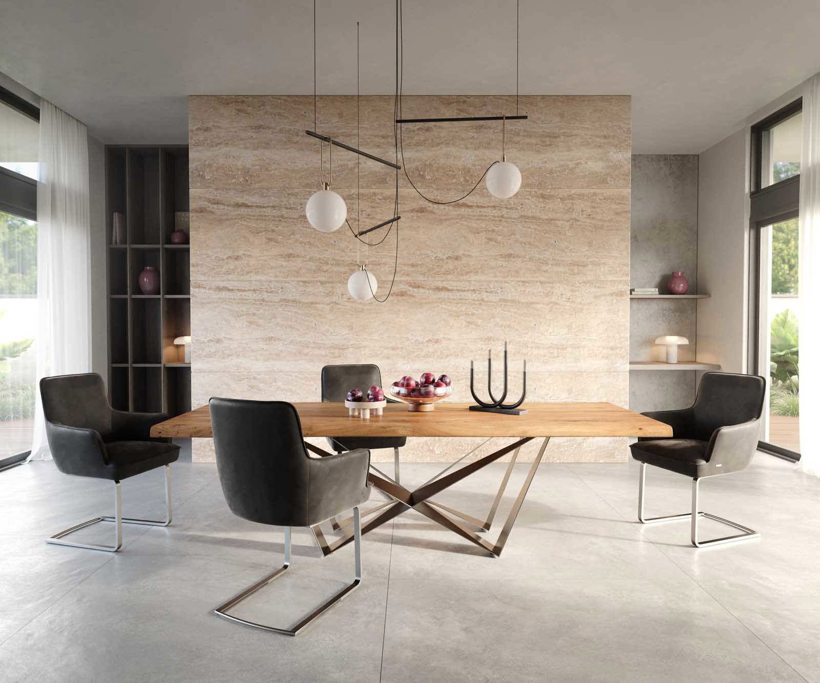 Люлеещ стол с подлакътници Антрацит Винтидж Конзолен крак плосък Неръждаема стомана Покет пружина Heira-Flex 4 Люлеещ стол с подлакътници Антрацит Винтидж Конзолен крак плосък Неръждаема стомана Покет пружина Heira-Flex 4