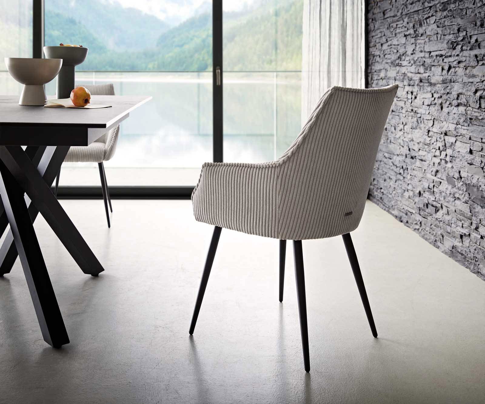 Стол Корд Сребристосив 4-крака Прави Черни Покет пружина Alja-Flex 4 Стол Корд Сребристосив 4-крака Прави Черни Покет пружина Alja-Flex 4