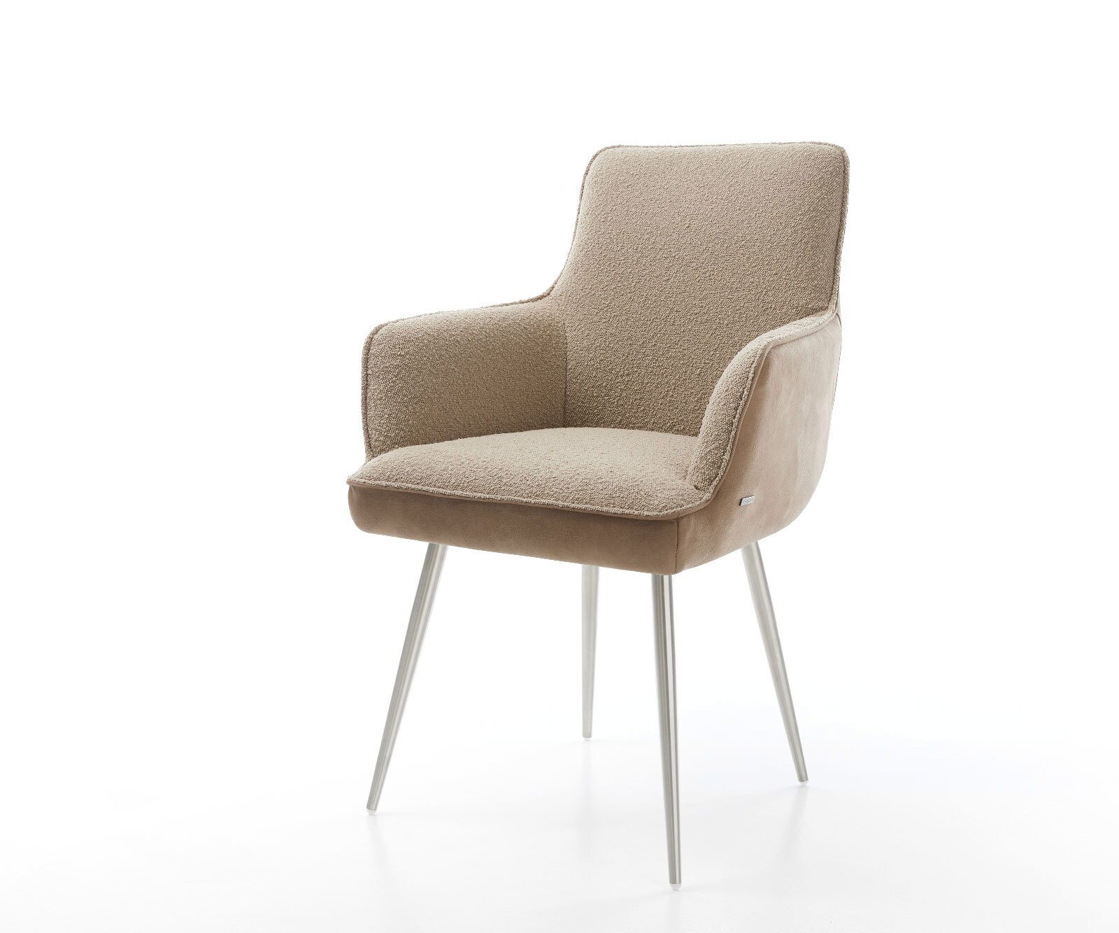 Стол Комбинация Дамаски Сиво-Кафяв 4-крака Прави Неръждаема стомана Покет пружина Heira-Flex