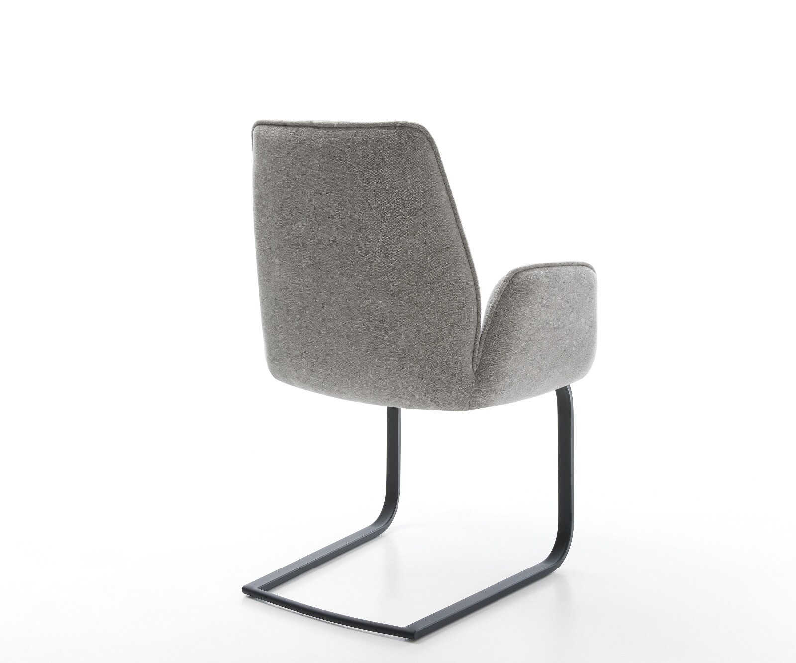 Конзолен стол Zoa-Flex текстурирана тъкан мек сив конзолен стол плосък черен джоб пружина сърцевина 5