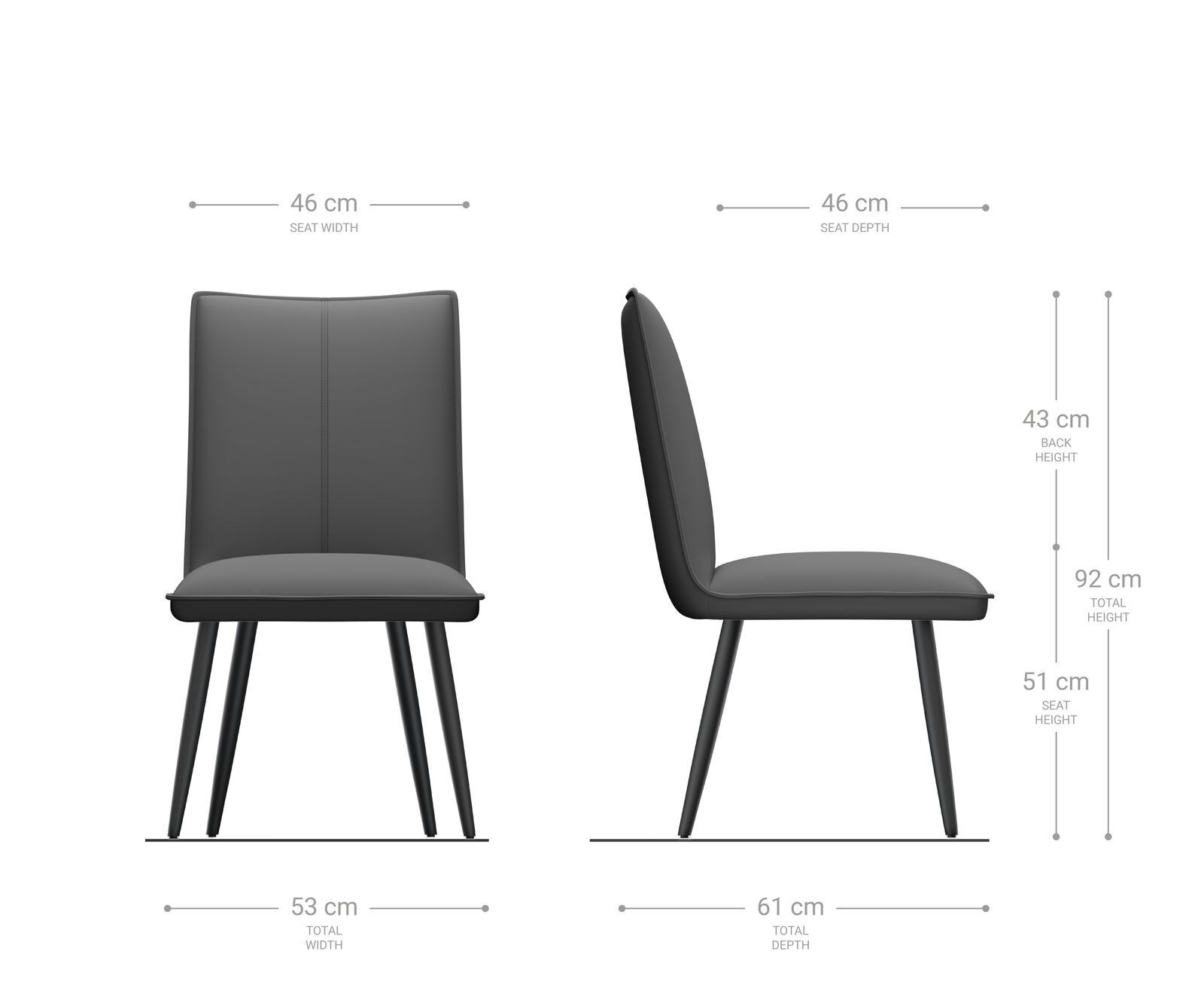 Трапезен стол Таупе Винтидж 4 крака конични Неръждаема стомана  Покет пружина Lelio-Flex 6