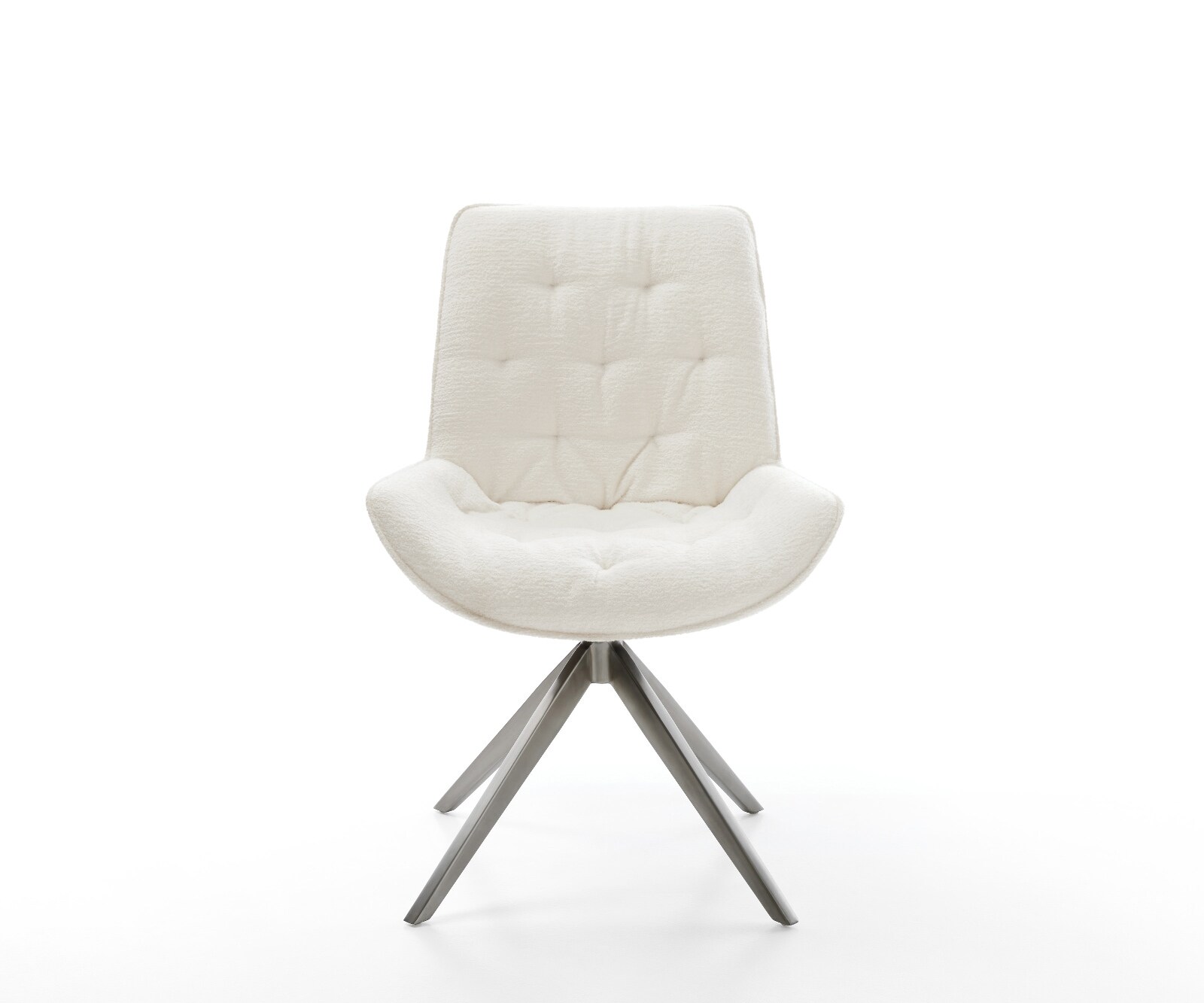 Въртящ се стол Taimi-Flex Bouclé Soft Beige Кръстосана рамка широка Графит Въртене на 360° Люлееща се функция 2