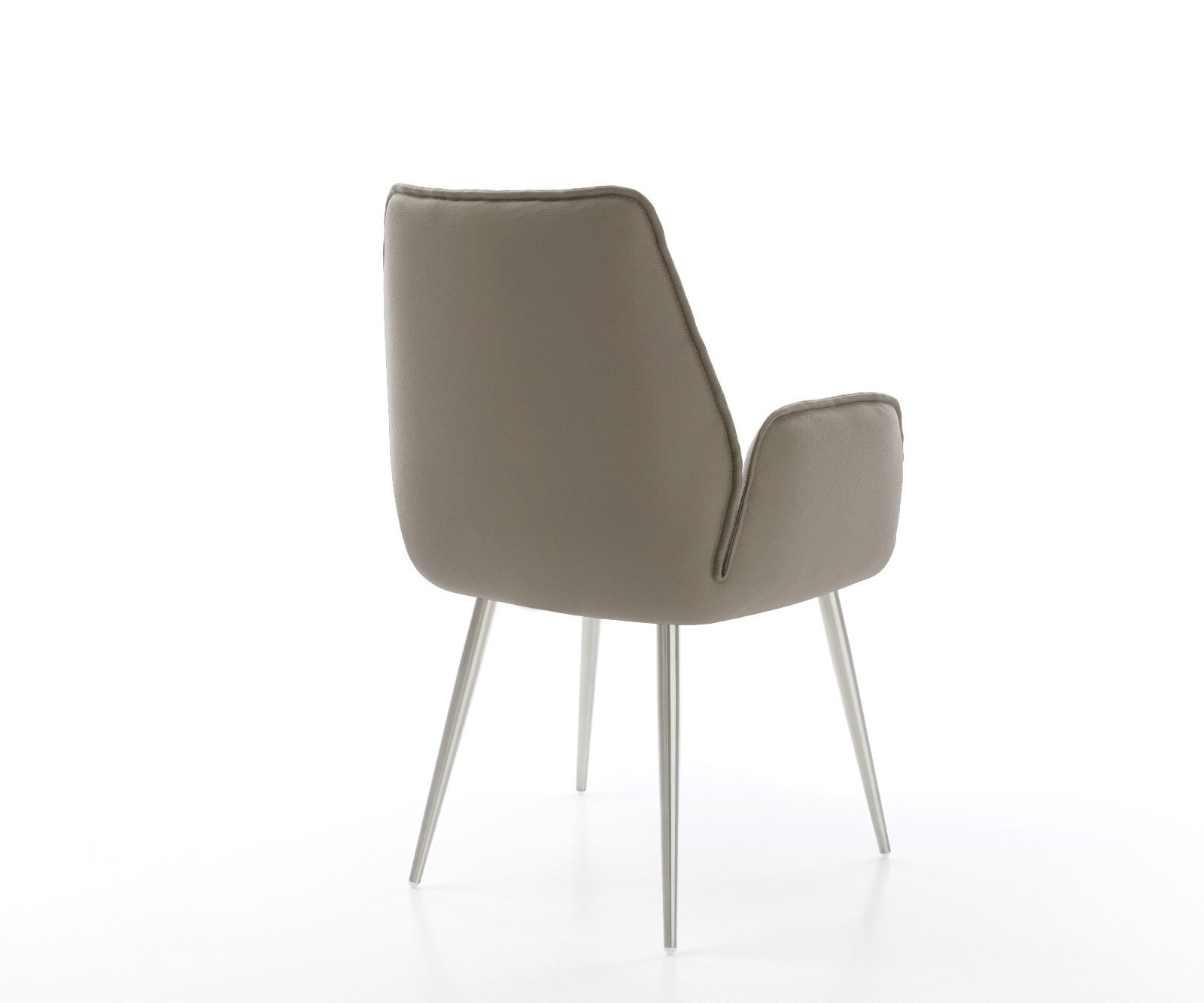 Стол Естествена кожа Кафяв 4-крака Прави Неръждаема стомана Zoa-Flex 5