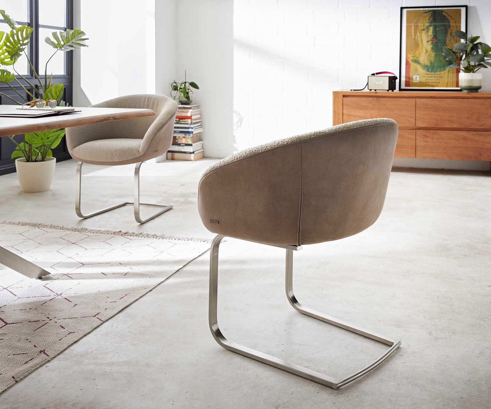 Люлеещ стол с подлакътници Микс от дамаски Сиво-Кафяв Конзолен крак плосък Неръждаема стомана Покет пружина Vinka-Flex 4 Люлеещ стол с подлакътници Микс от дамаски Сиво-Кафяв Конзолен крак плосък Неръждаема стомана Покет пружина Vinka-Flex 4