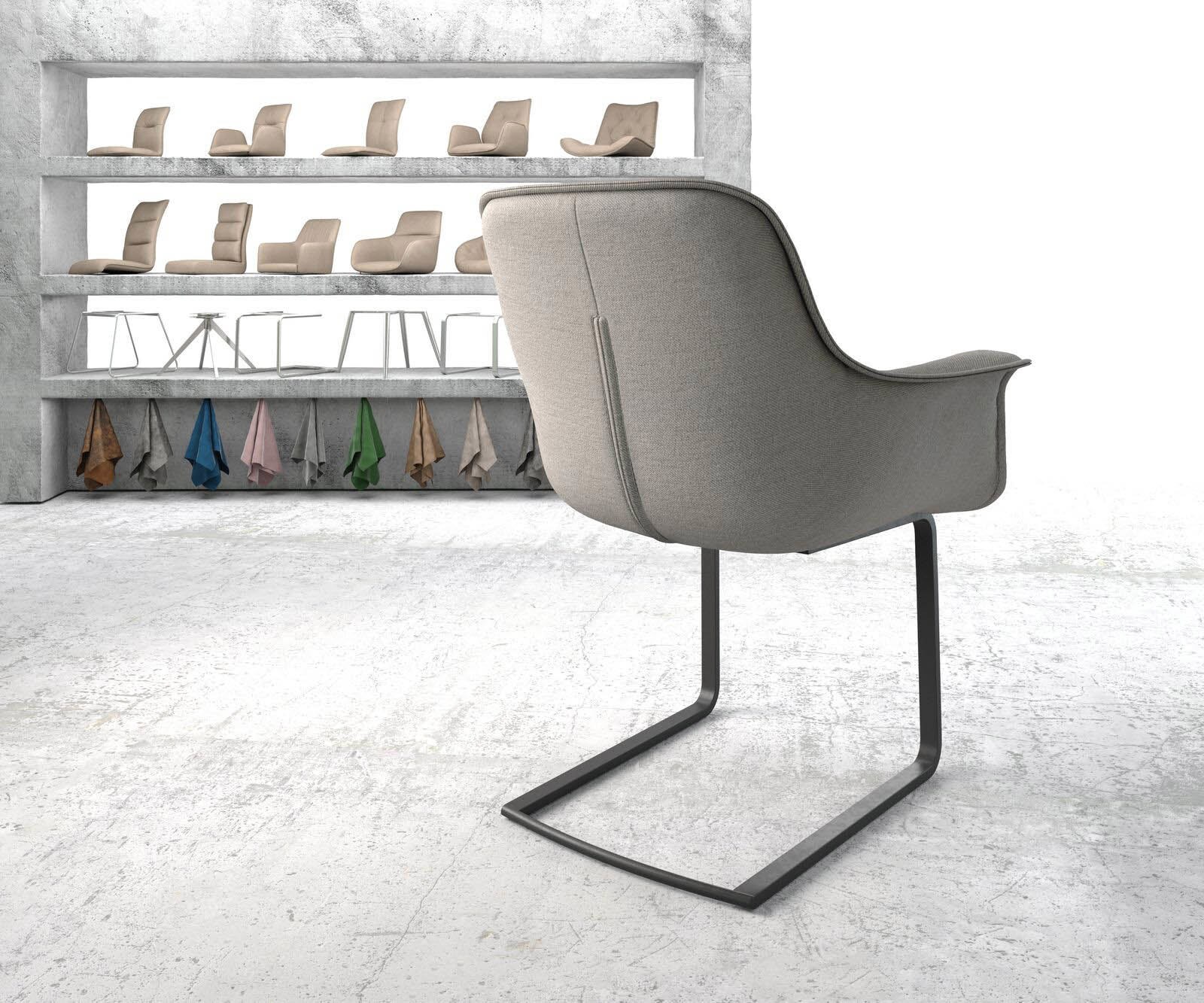 Люлеещ стол Ивици СветлоСив Конзолен крак плосък Черен Kaira-Flex 4