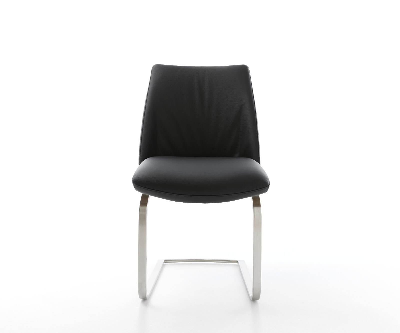 Люлеещ стол Естествена кожа Черен Конзолен крак плосък Неръждаема стомана Покет пружина Elso-Flex 2