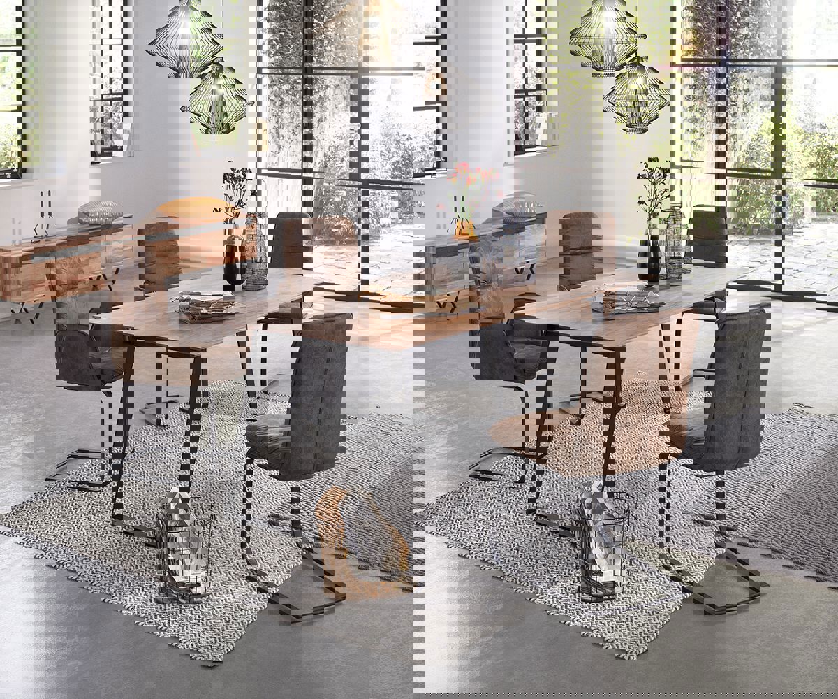 Плот за трапезна маса Edge 140x90cm естествена акация швейцарски ръб 5