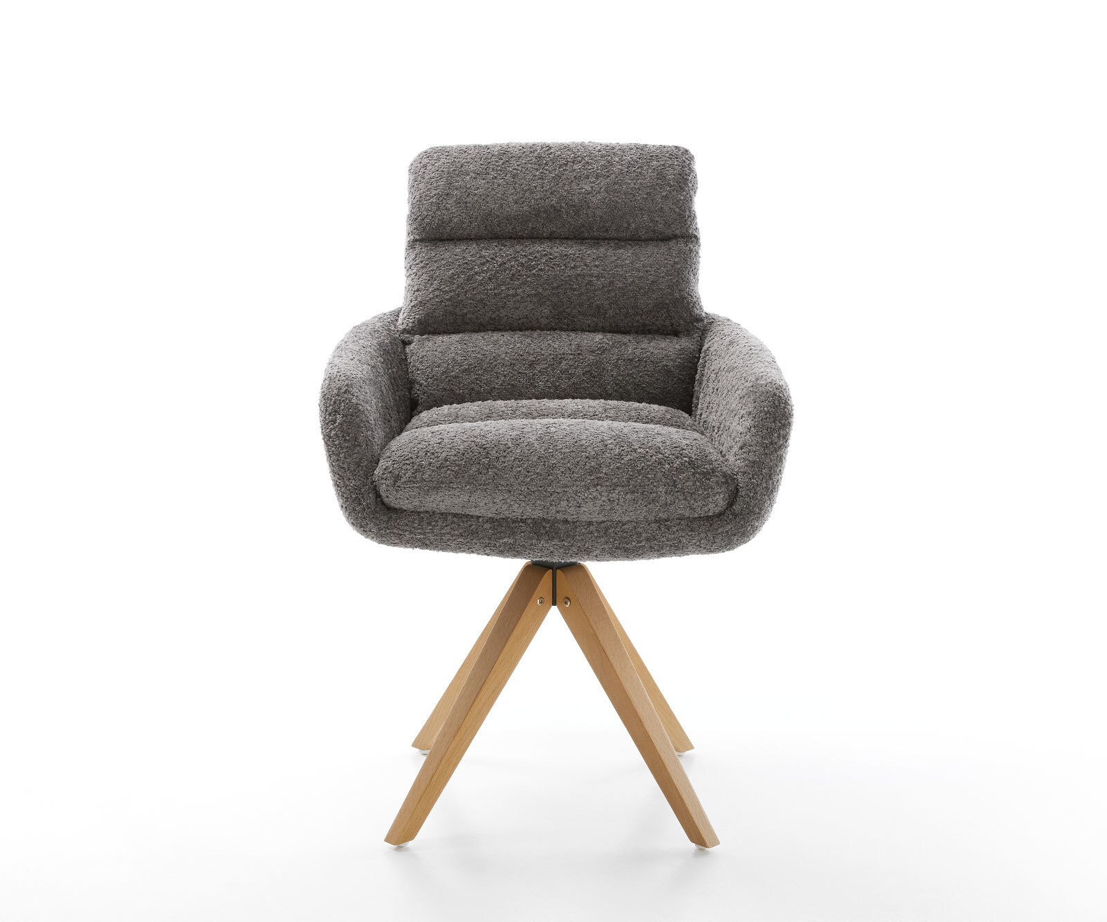 Врътящ се стол с подлакътници Букле Сив Дървена рамка  180° въртящ се Abelia-Flex 1 Врътящ се стол с подлакътници Букле Сив Дървена рамка  180° въртящ се Abelia-Flex 1