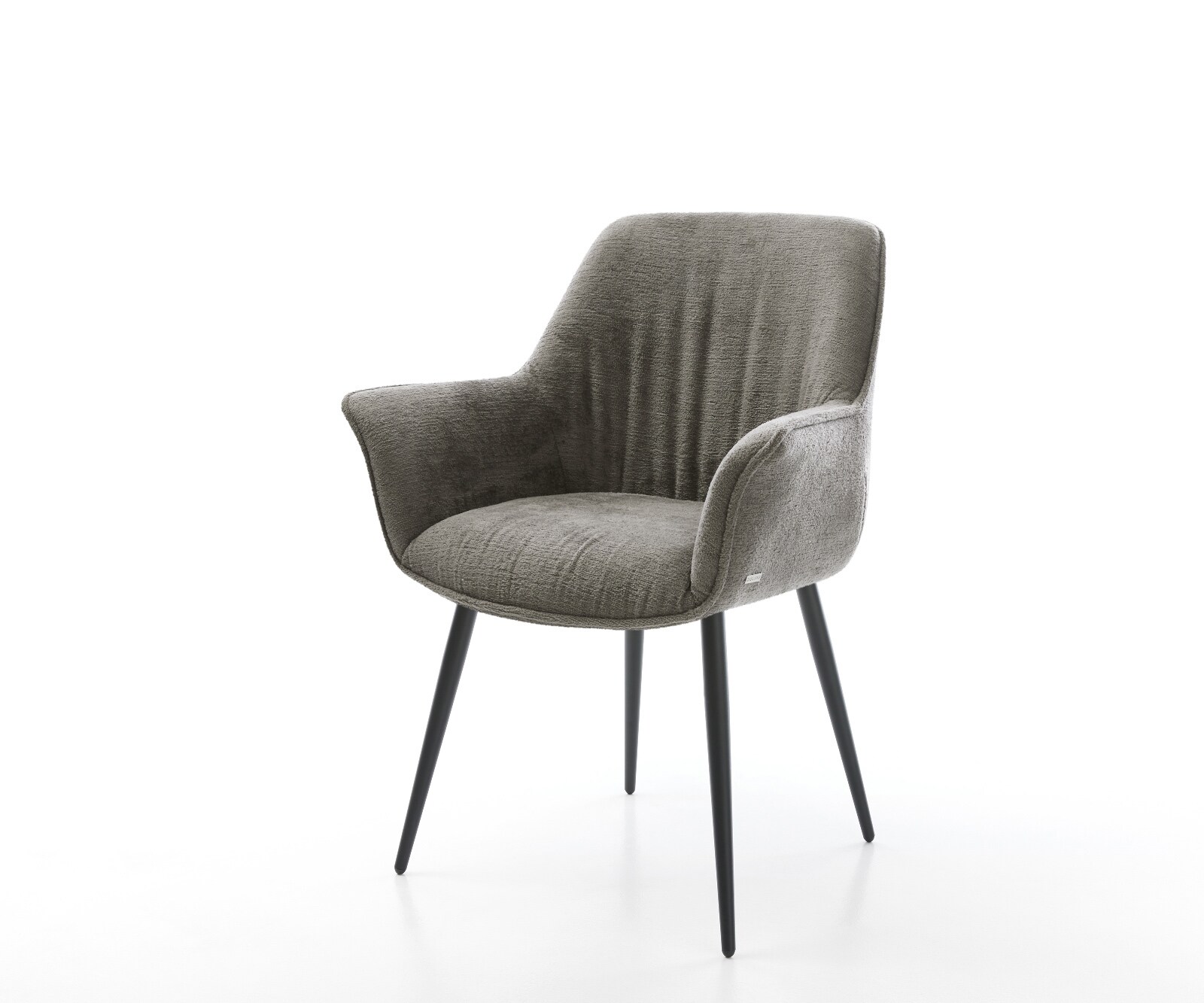 Трапезен стол Keila-Flex с подлакътници Bouclé Soft Mud 4-футов конусовиден черен 1