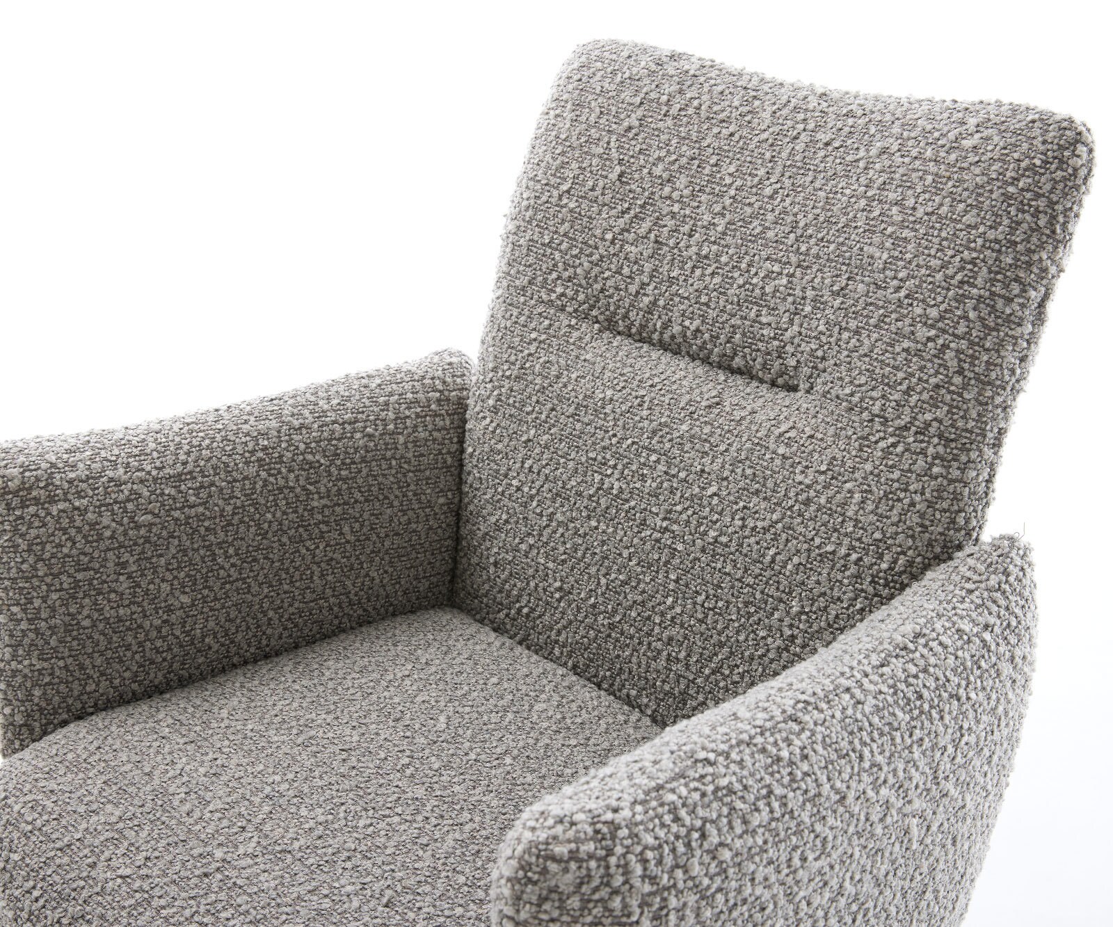 Врътящ се стол с подлакътници Букле СребристСив Офис основа Черен 360° въртящ се Покет пружина Jova-Flex 4