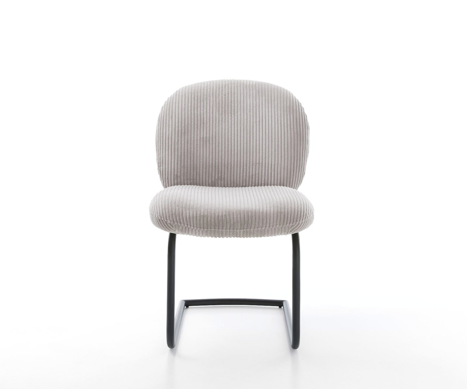 Люлеещ стол Корд Сребристо сив Конзолен крак кръгъл Черен Покет пружина Nube-Flex 1