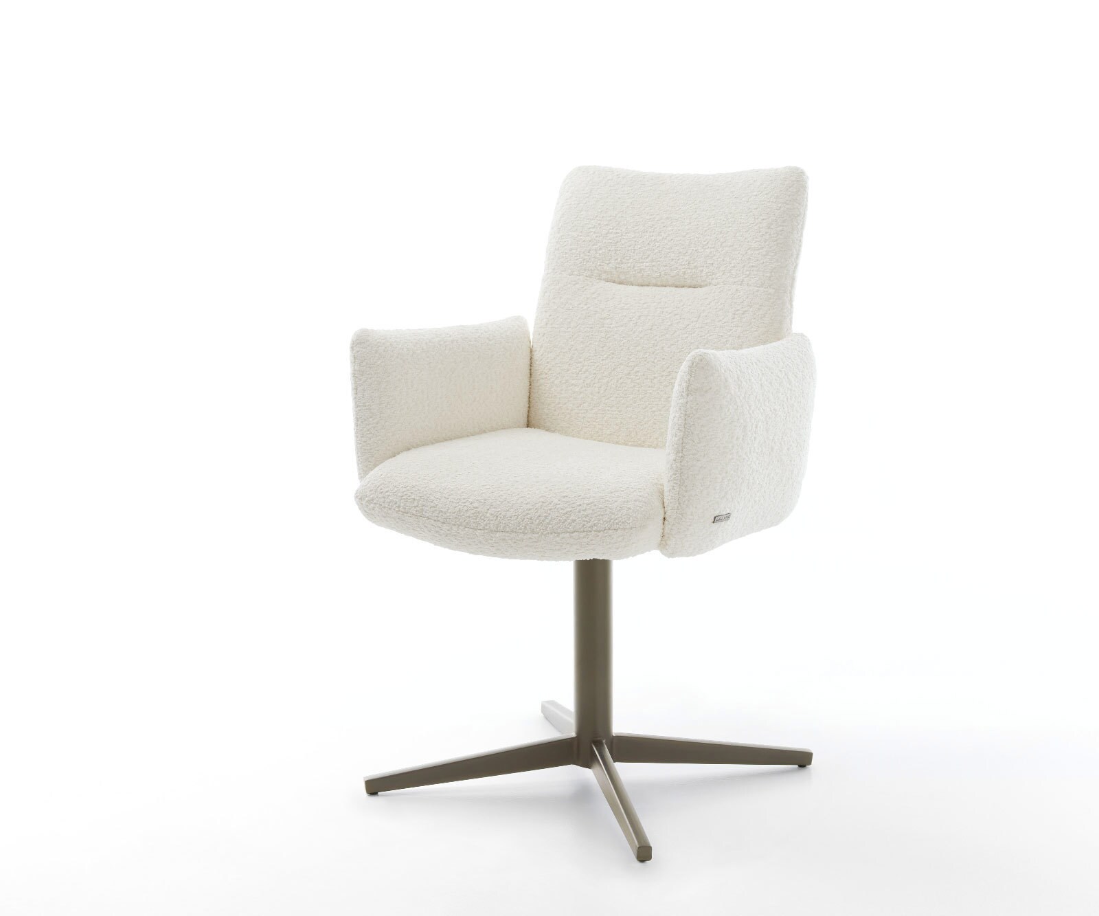 Врътящ се стол с подлакътници Букле Бял Офис основа  Titan 360° въртящ се Покет пружина Jova-Flex 1