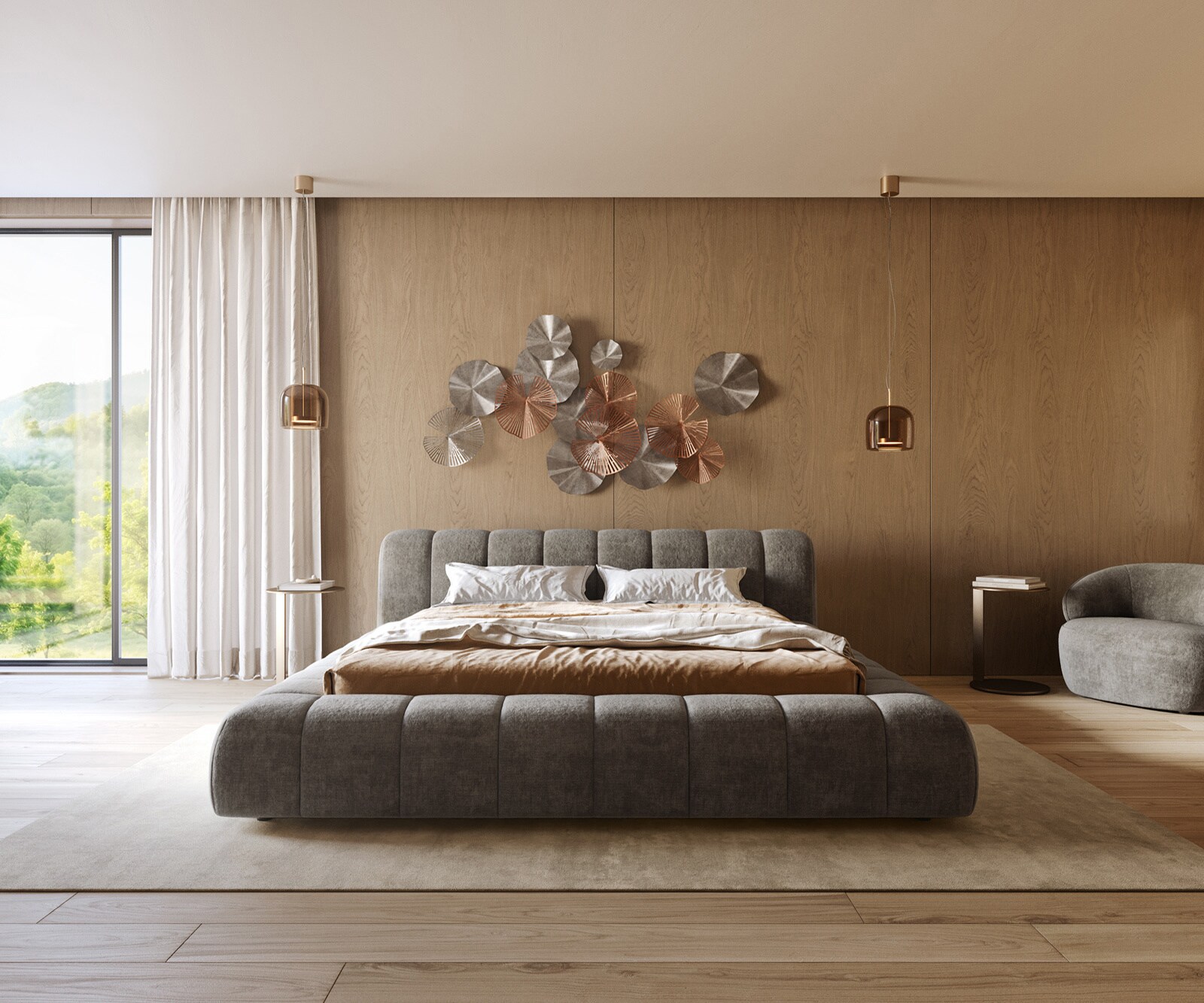 Тапицирана рамка за легло Cutio 180x200 cm Bouclé Soft Mud 3