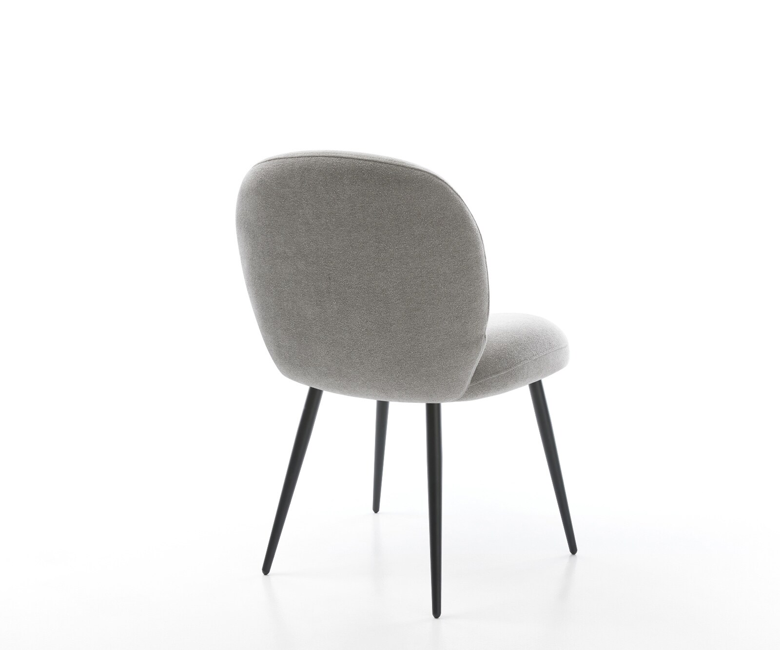 Трапезен стол Nube-Flex, текстуриран плат в меко сиво, 4-футова конусовидна сърцевина от черни джобни пружини 5