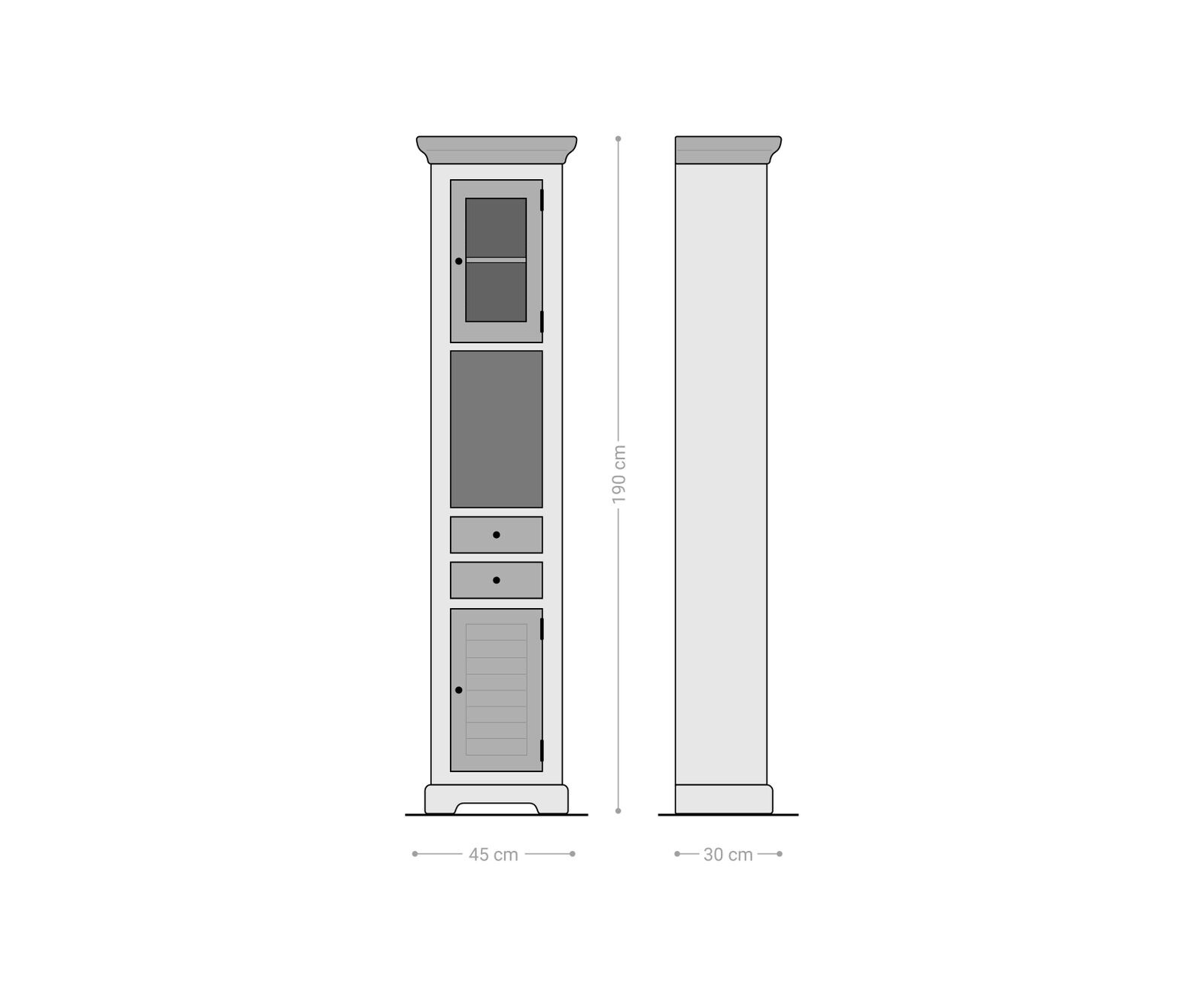 Висока единица 45x190 cm Манго Бяло Естествено Casa 6