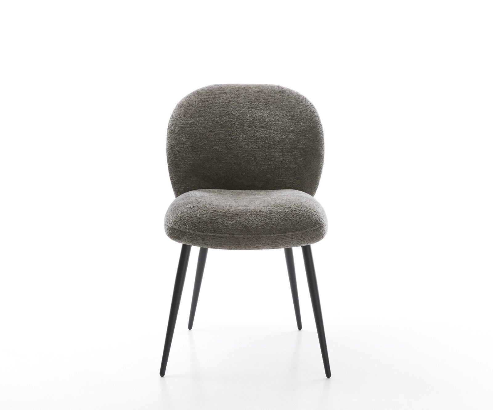 Трапезен стол Nube-Flex, Букле Сиво-кафяво, 4-крака с конична сърцевина от черни джобни пружини 2