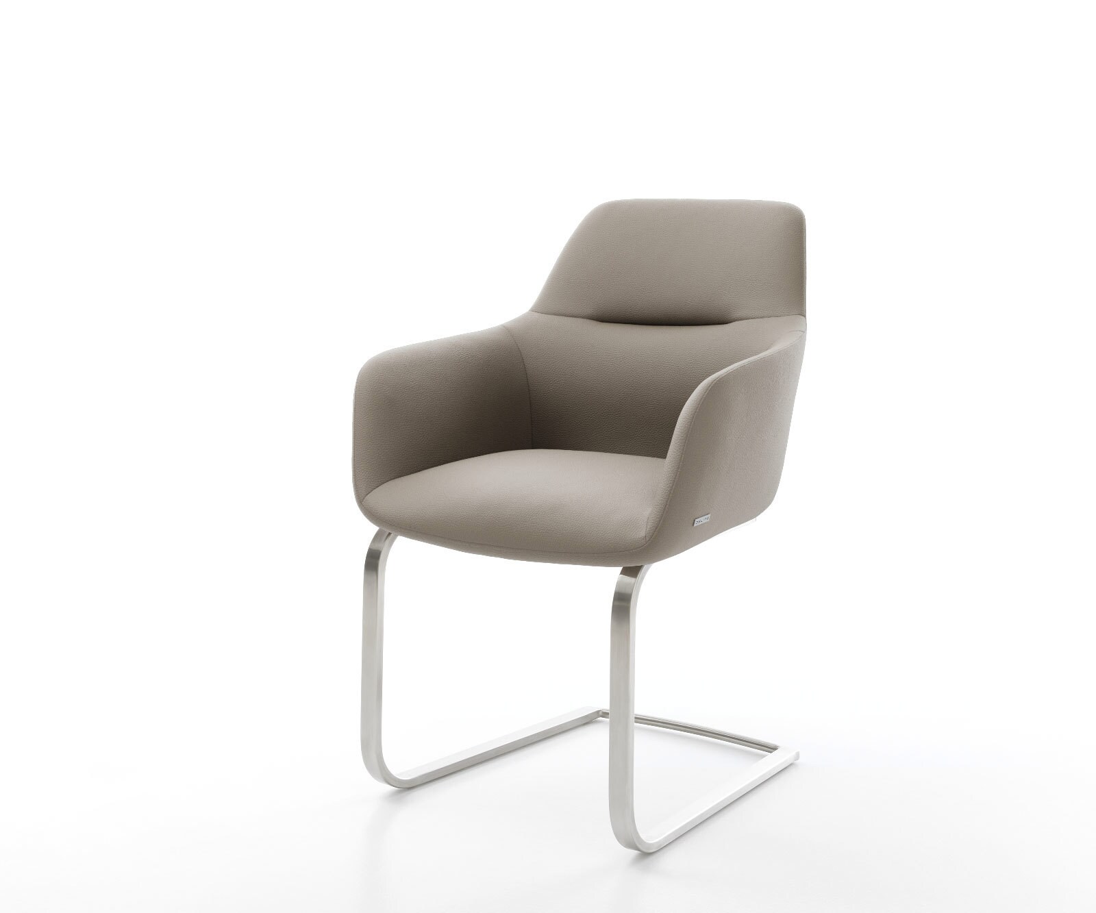 Люлеещ стол Естествена кожа Сиво-Кафяв Конзолен крак плосък Неръждаема стомана Pejo-Flex 1