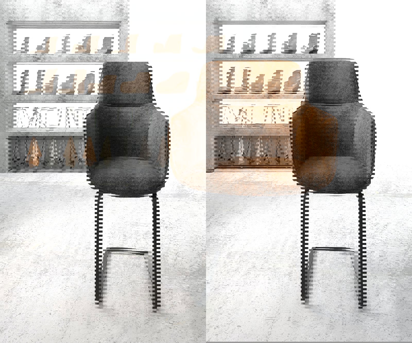 Въртящ се стол Pejo-Flex кафяв античен конзолен плосък черен 2